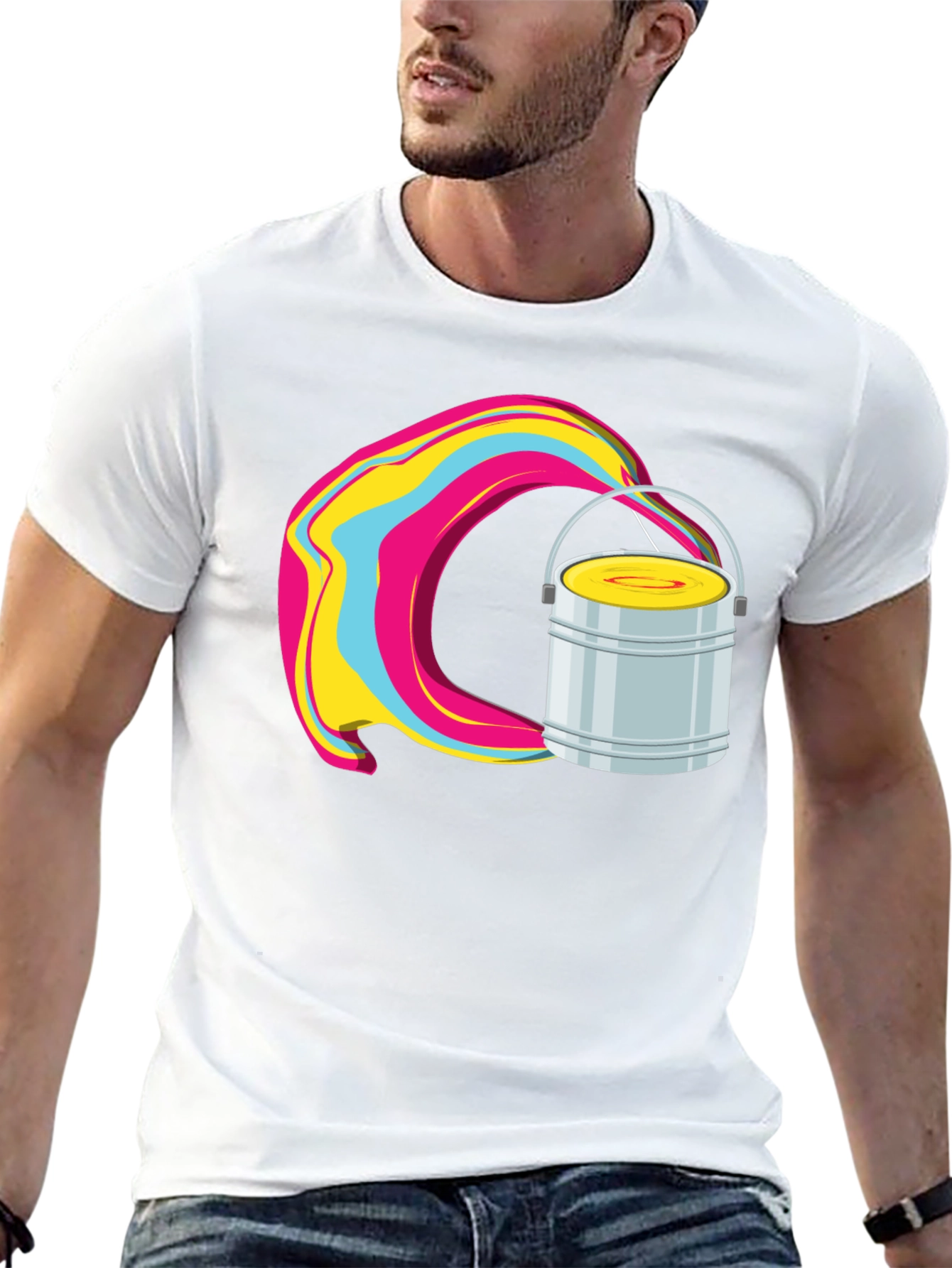 Paint Bucket Swirl Graphic T-Shirt
