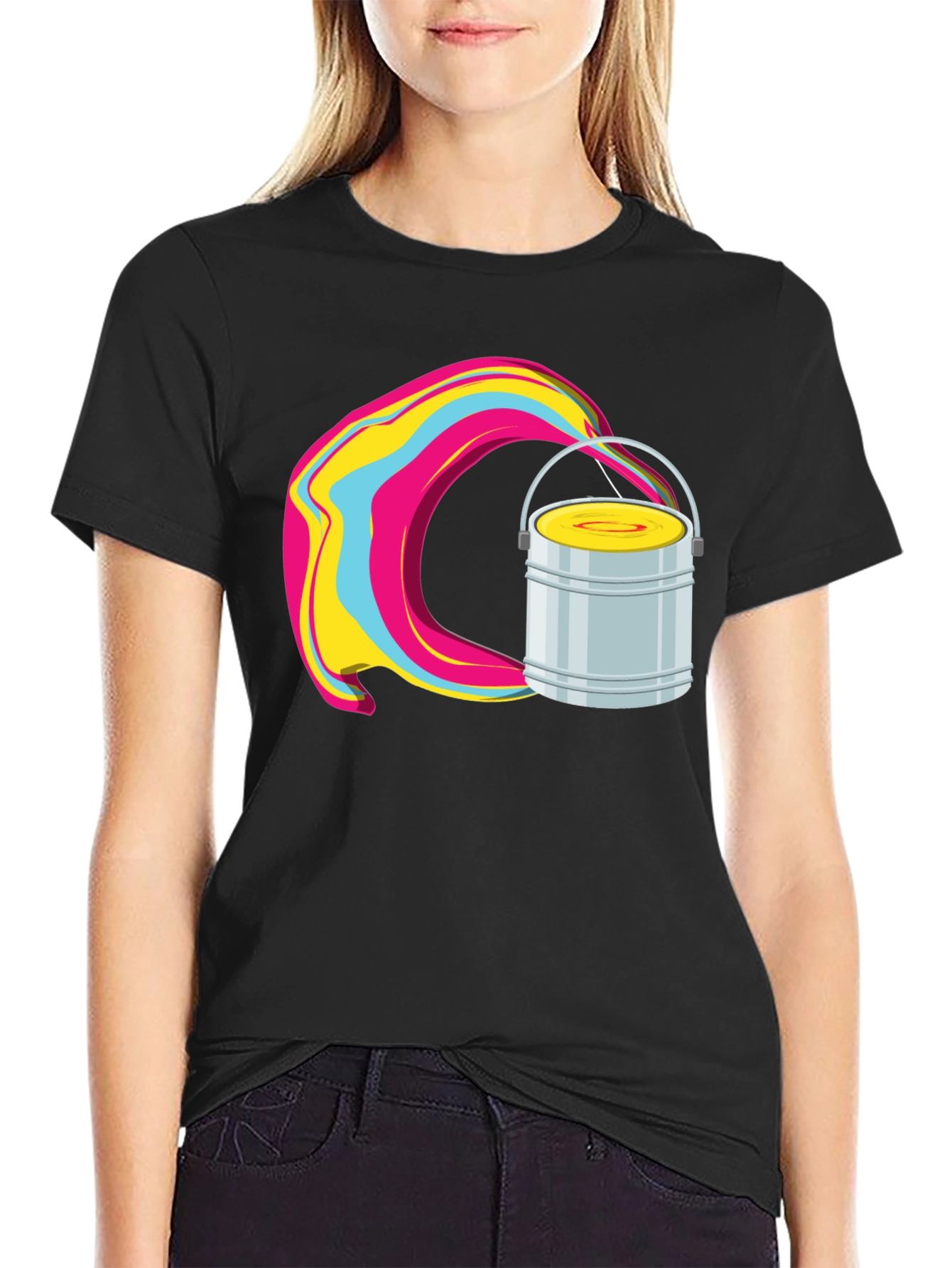 Paint Bucket Swirl Graphic T-Shirt