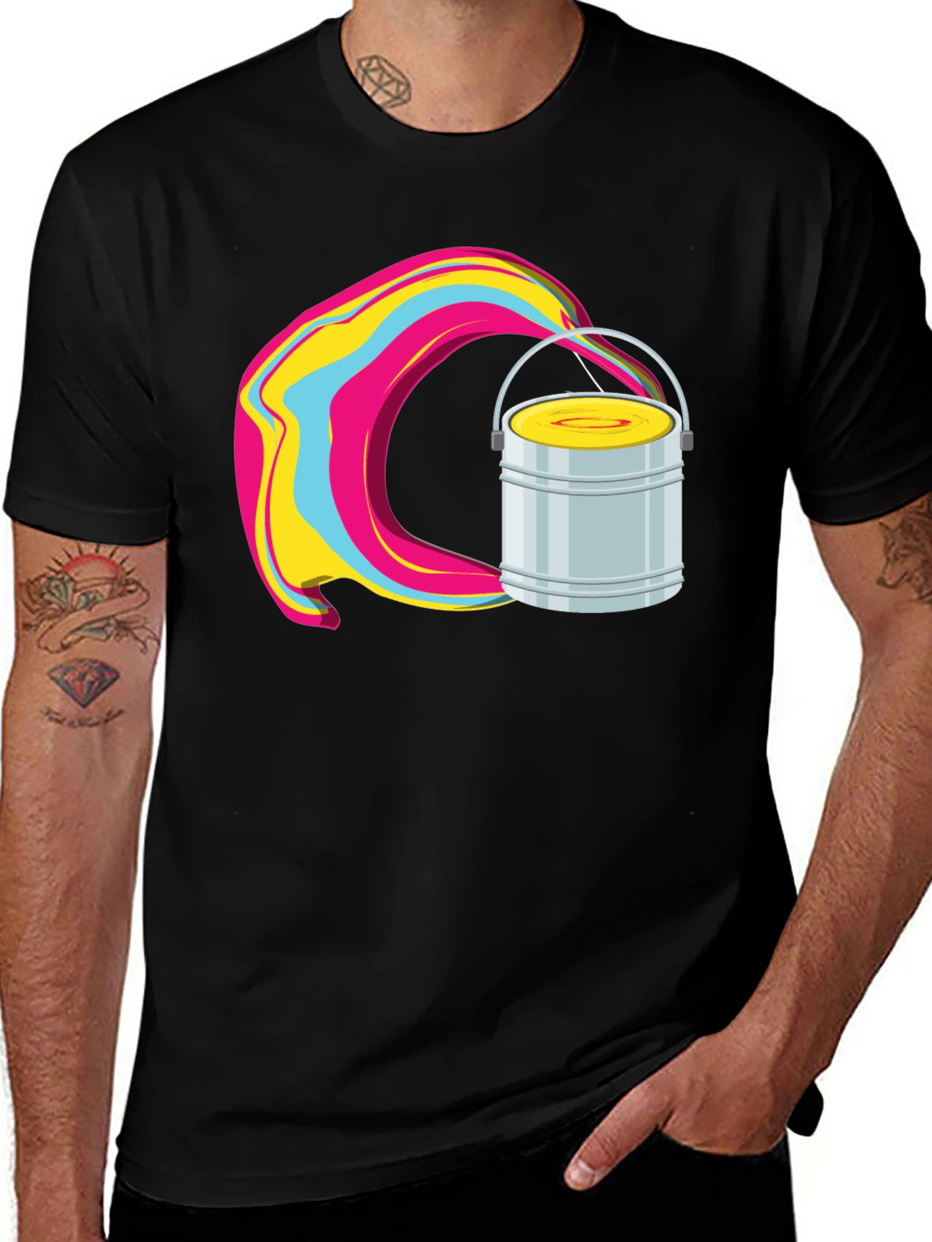 Paint Bucket Swirl Graphic T-Shirt