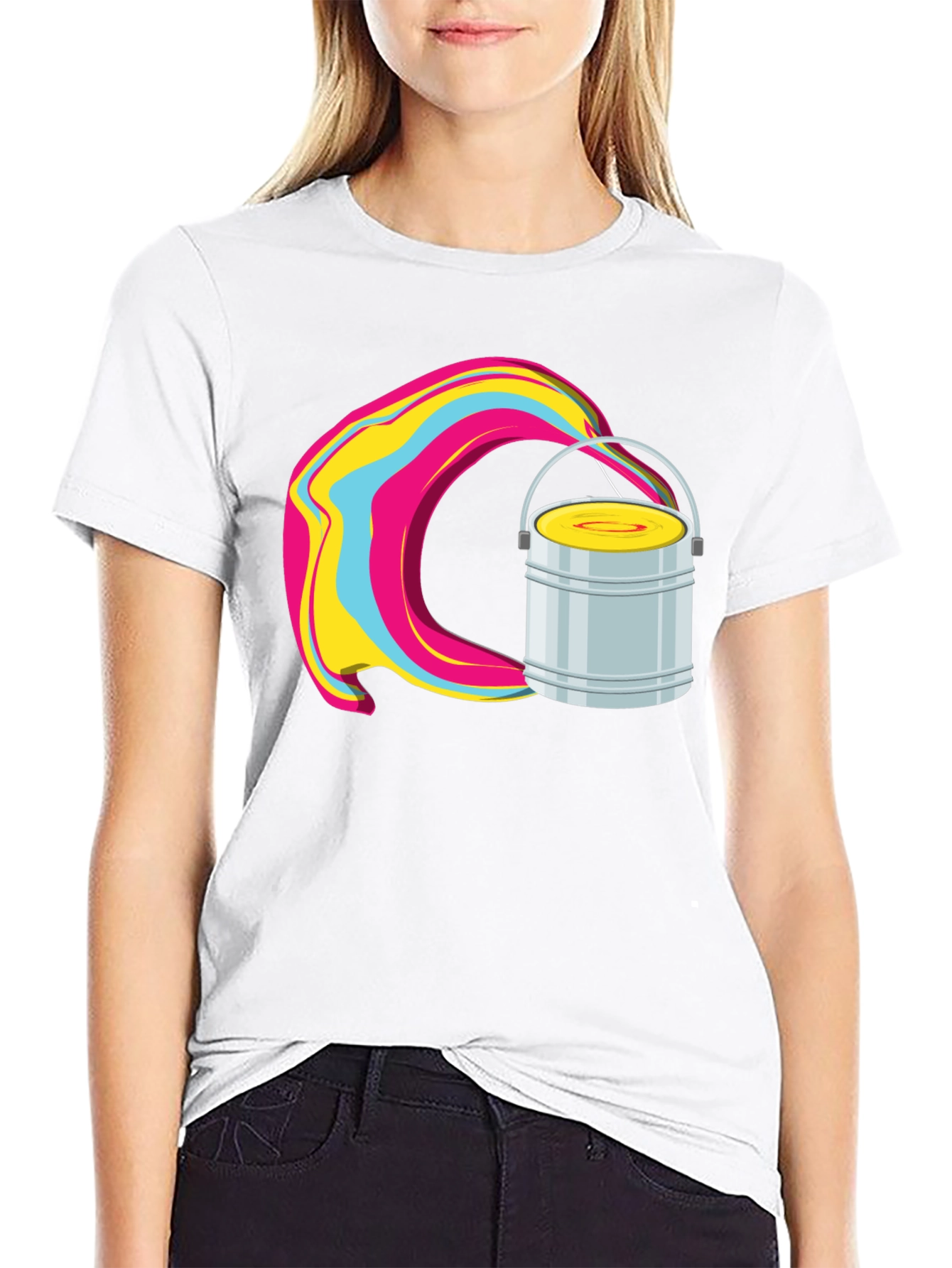 Paint Bucket Swirl Graphic T-Shirt