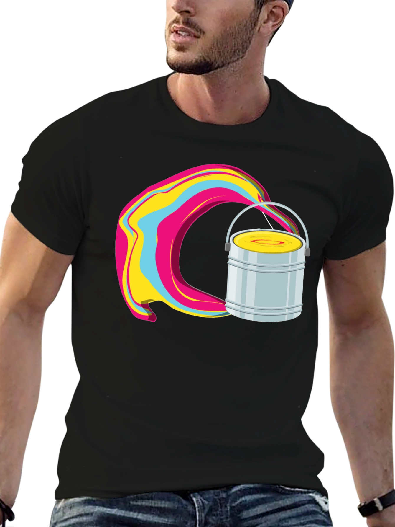 Paint Bucket Swirl Graphic T-Shirt