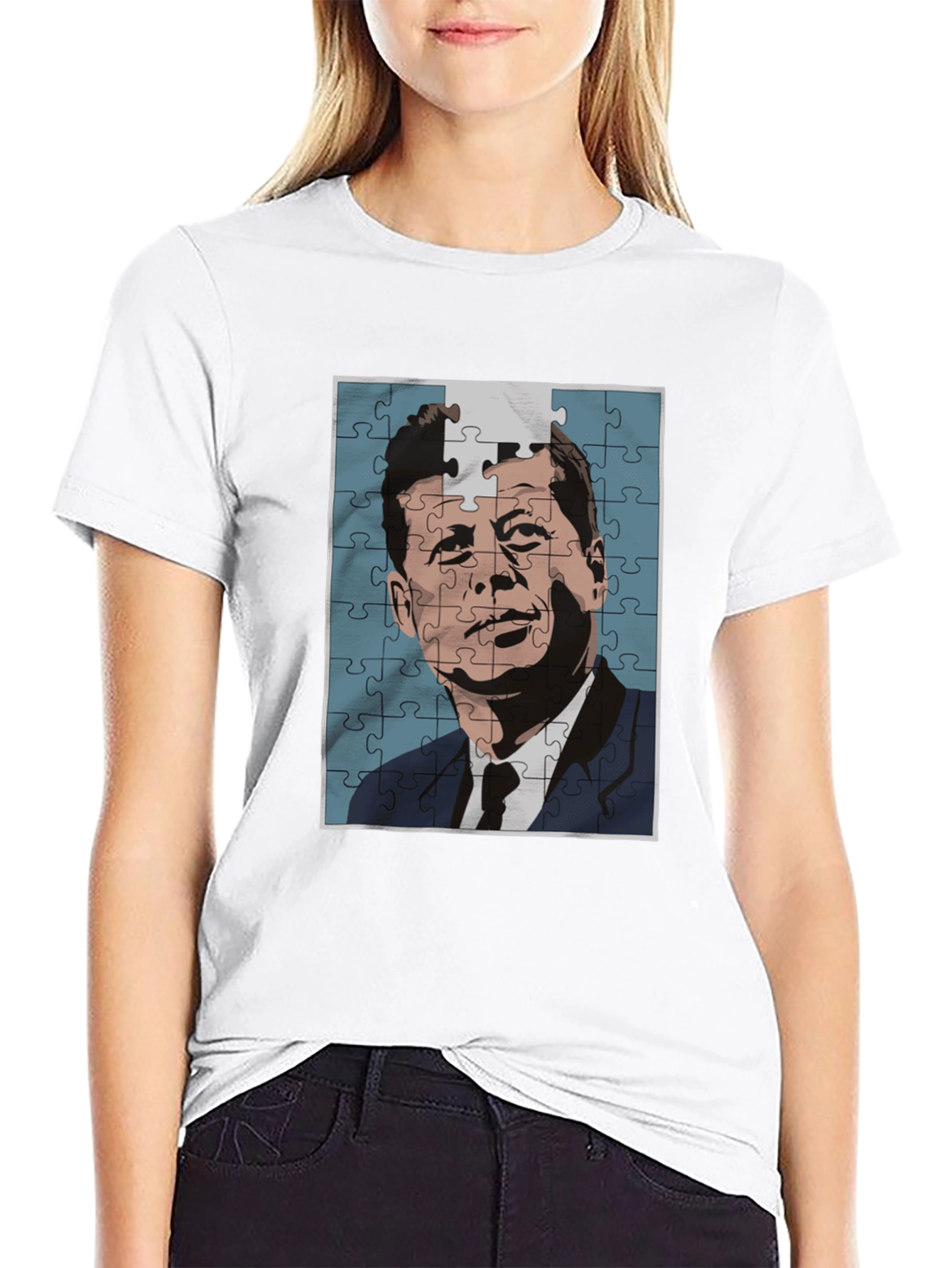 JFK Puzzle Graphic Tee - Classic Puzzle Design
