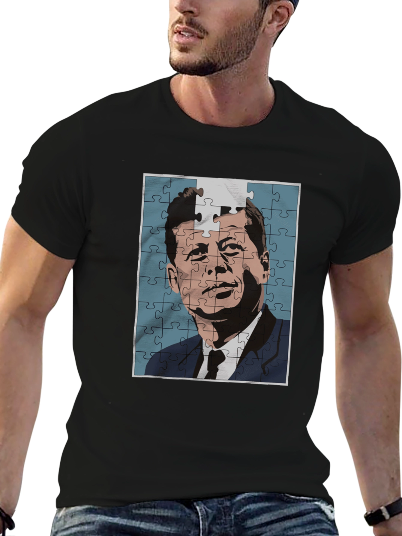 JFK Puzzle Graphic Tee - Classic Puzzle Design