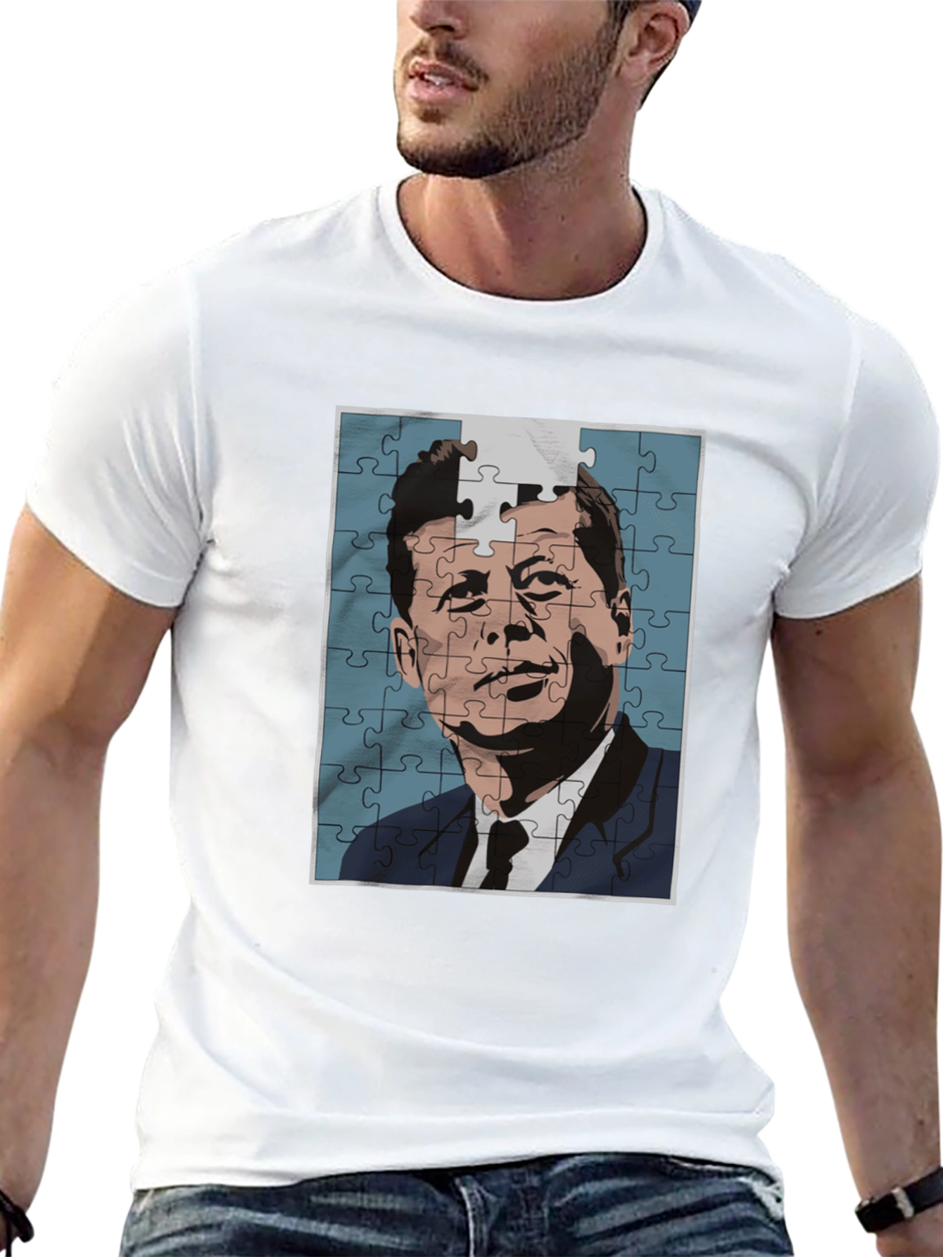 JFK Puzzle Graphic Tee - Classic Puzzle Design