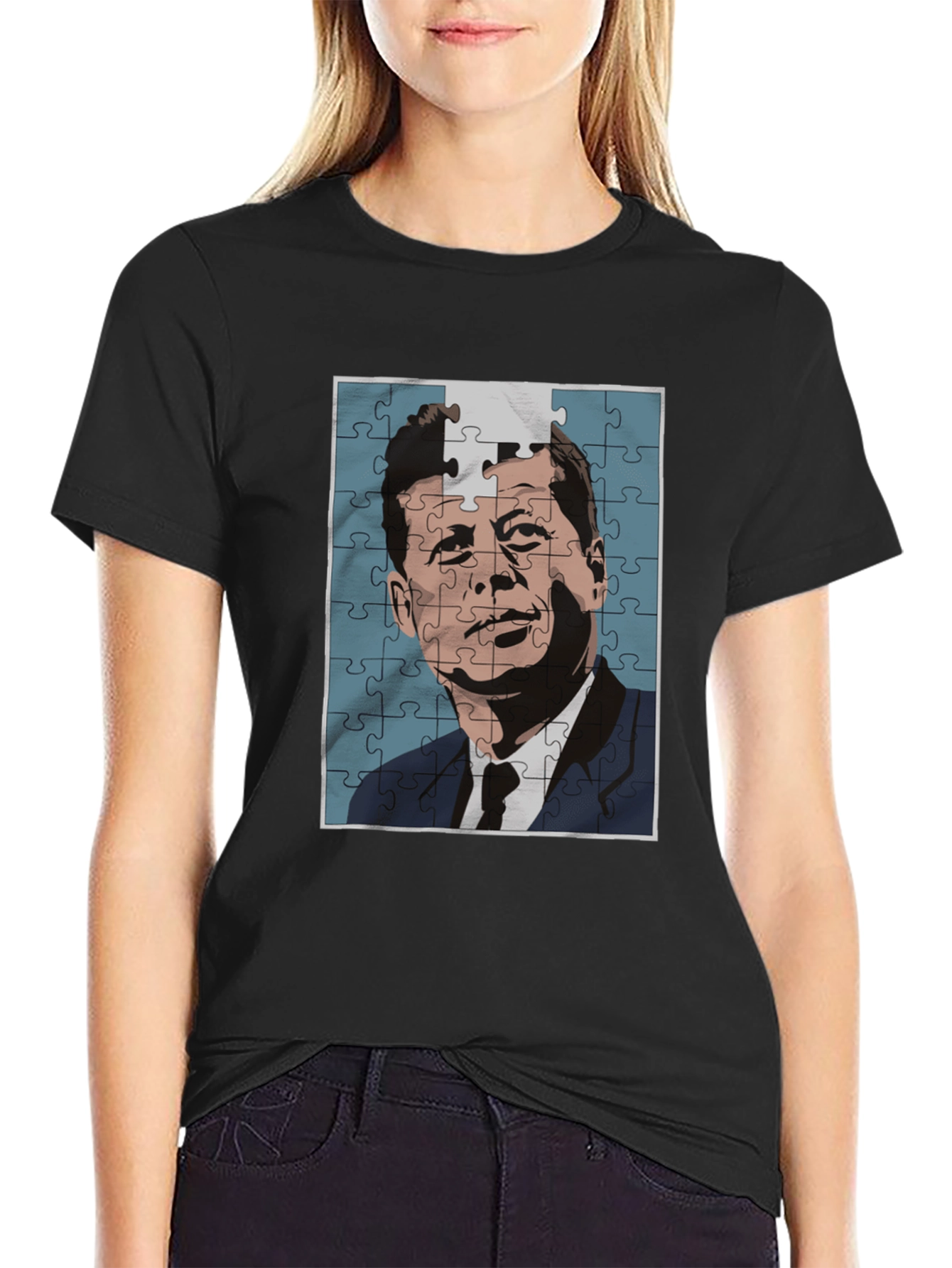 JFK Puzzle Graphic Tee - Classic Puzzle Design