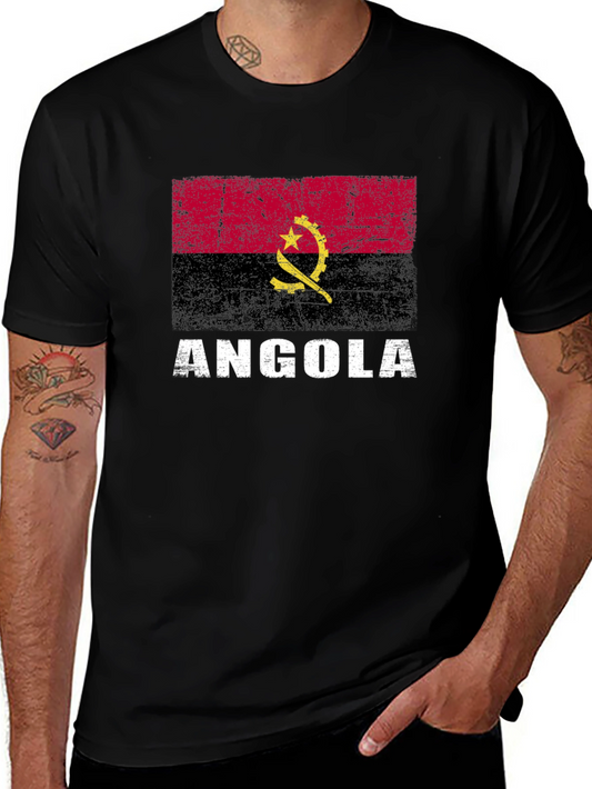 Angola Flag T-Shirt - Distressed Graphic Tee
