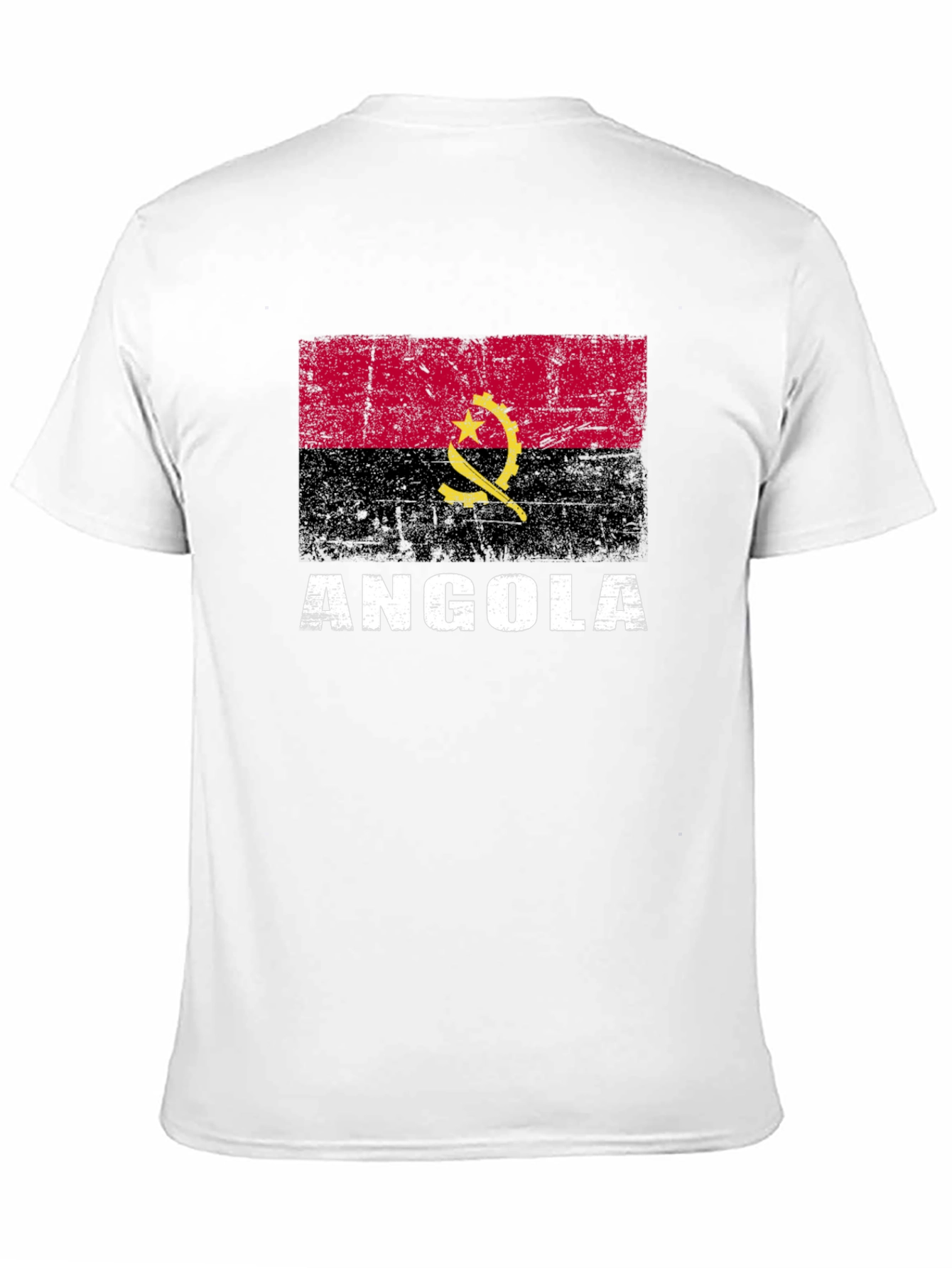 Angola Flag T-Shirt - Distressed Graphic Tee