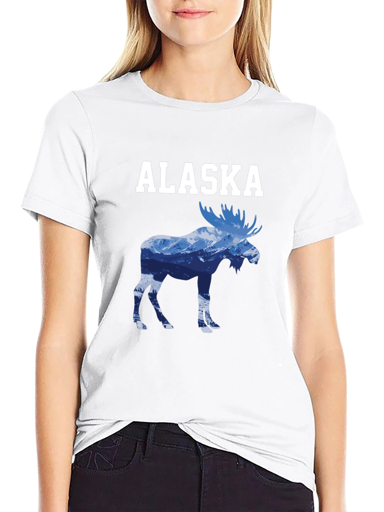 Alaska Moose Mountain Graphic Tee - Black