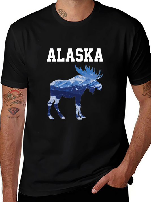 Alaska Moose Mountain Graphic Tee - Black