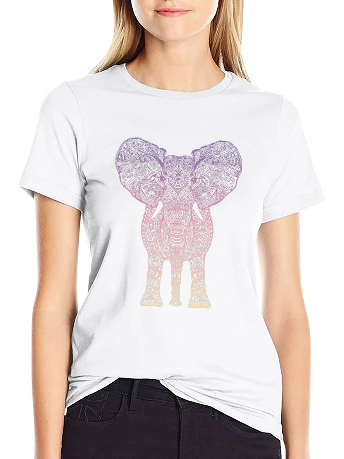 Elephant Graphic Tee - Stylish Mens Black T-Shirt