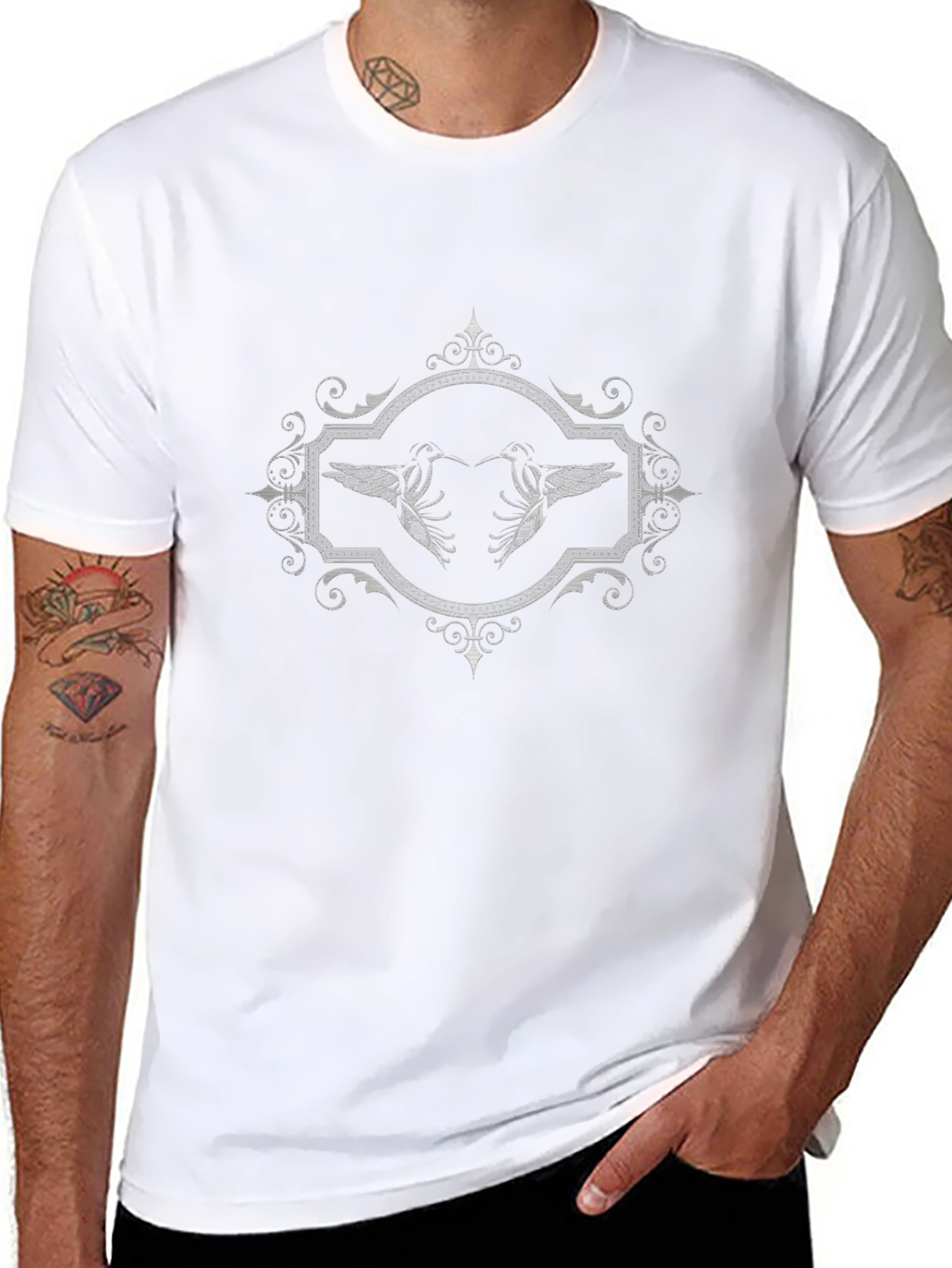 Hummingbird Graphic Tee - Elegant Black T-Shirt