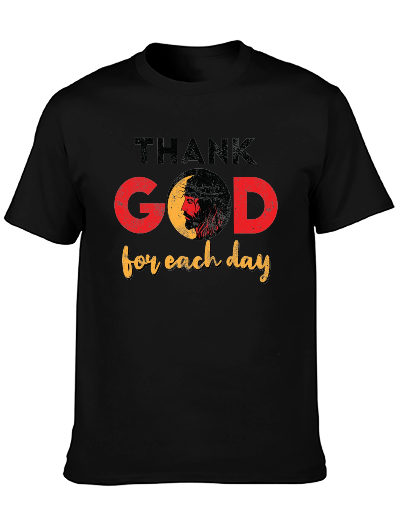 Thank God for Each Day Black T-Shirt