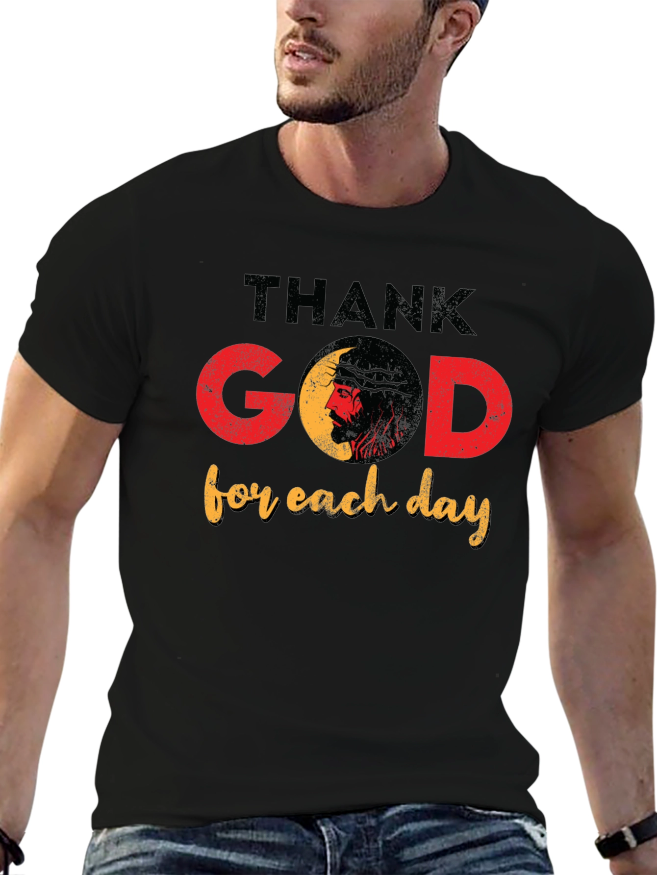 Thank God for Each Day Black T-Shirt