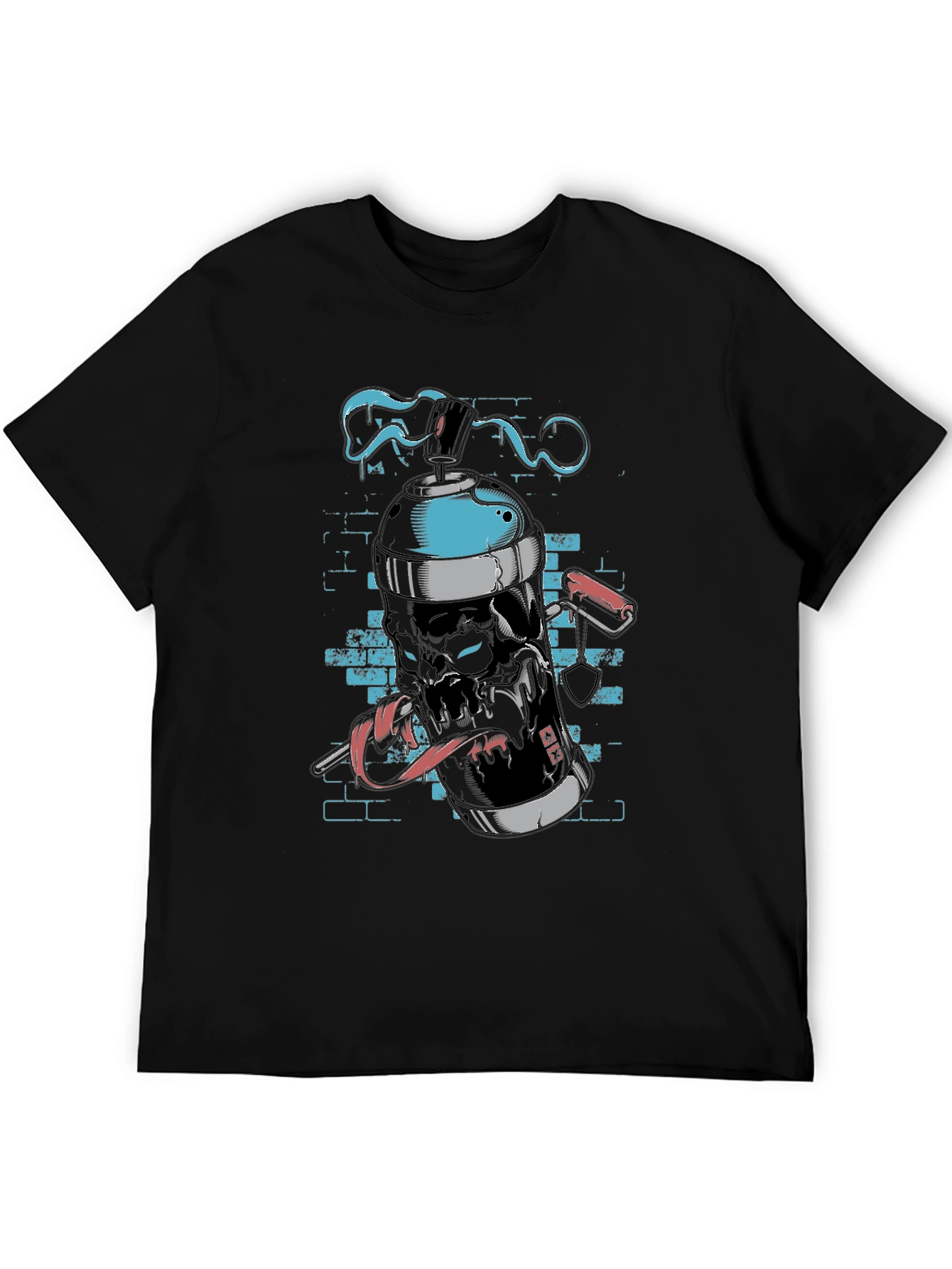 Skull Spray Paint Graphic Tee - Edgy Streetwear