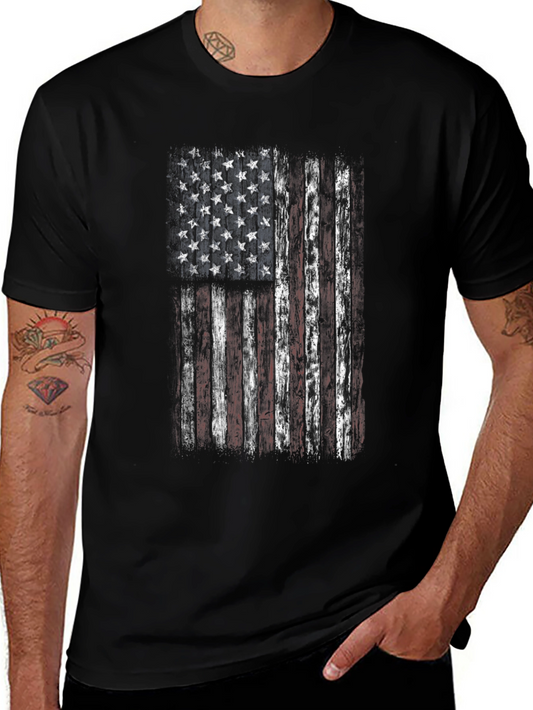 Distressed American Flag Graphic T-Shirt