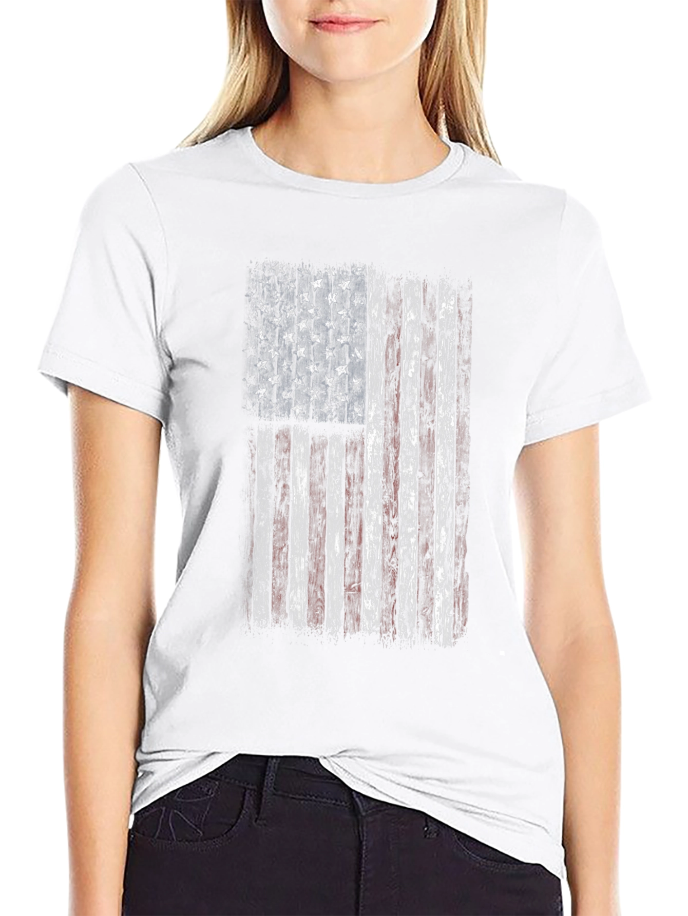 Distressed American Flag Graphic T-Shirt