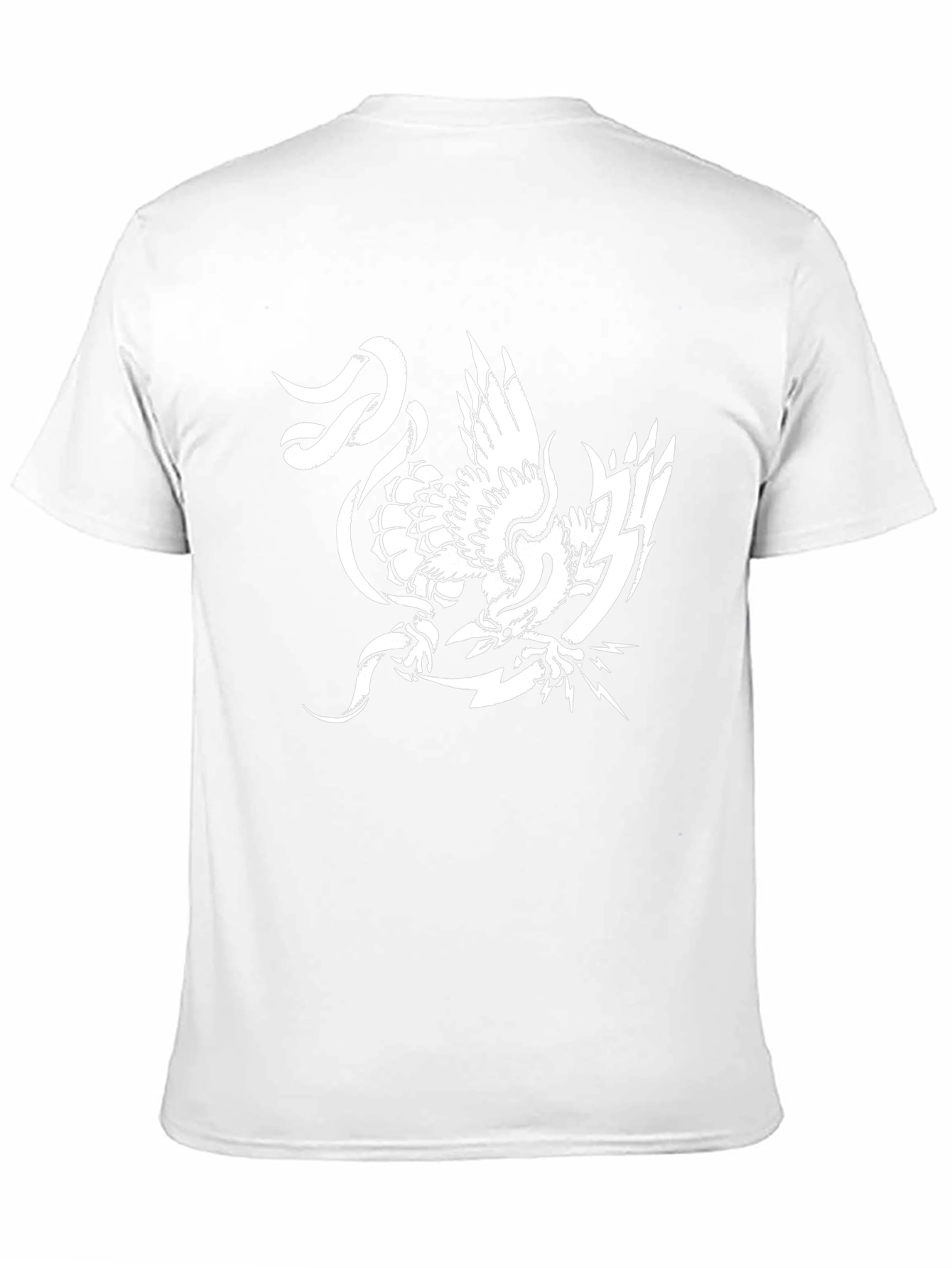 Bold Graphic Tee - Eagle and Lightning Bolt Design