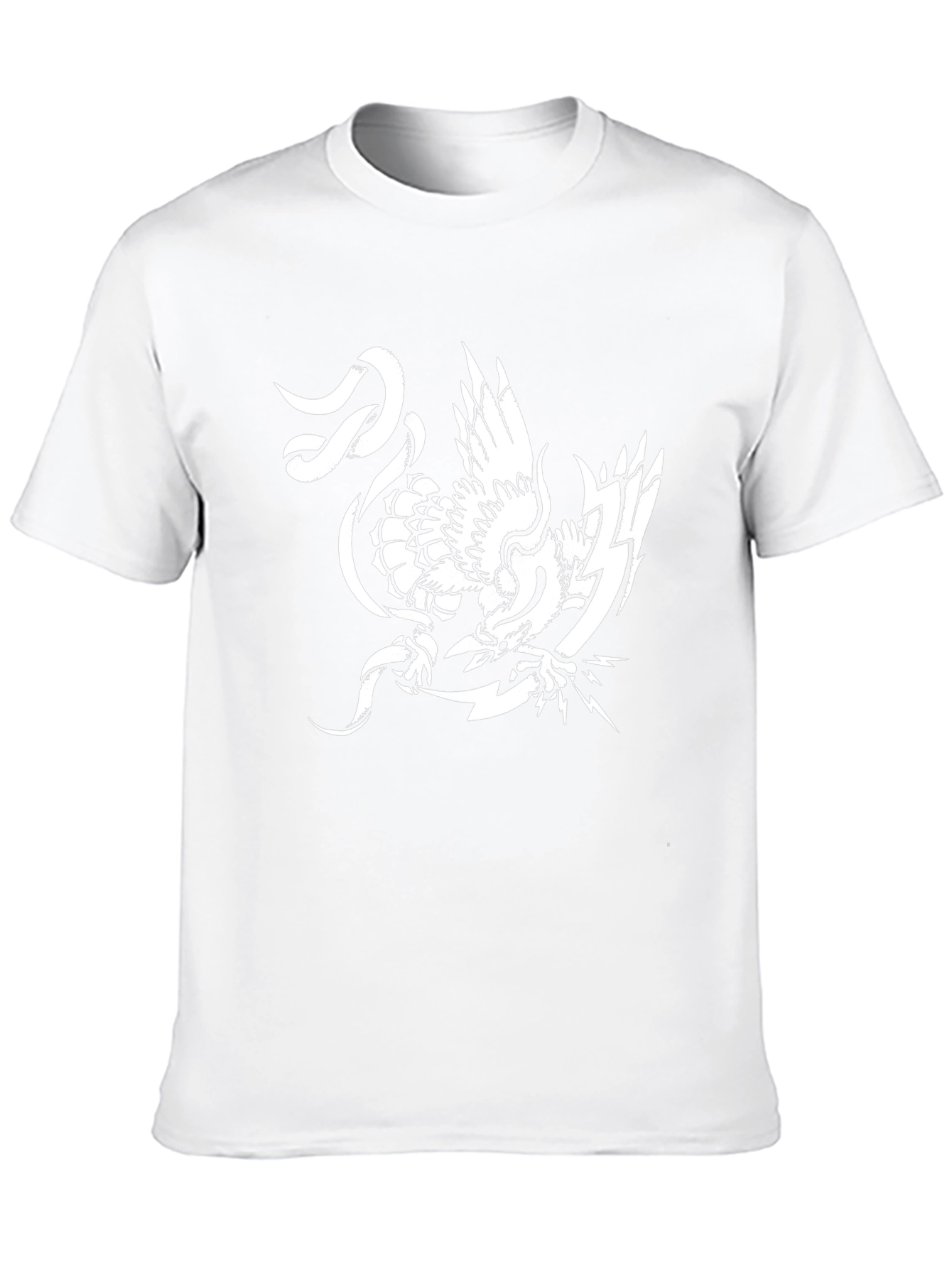 Bold Graphic Tee - Eagle and Lightning Bolt Design