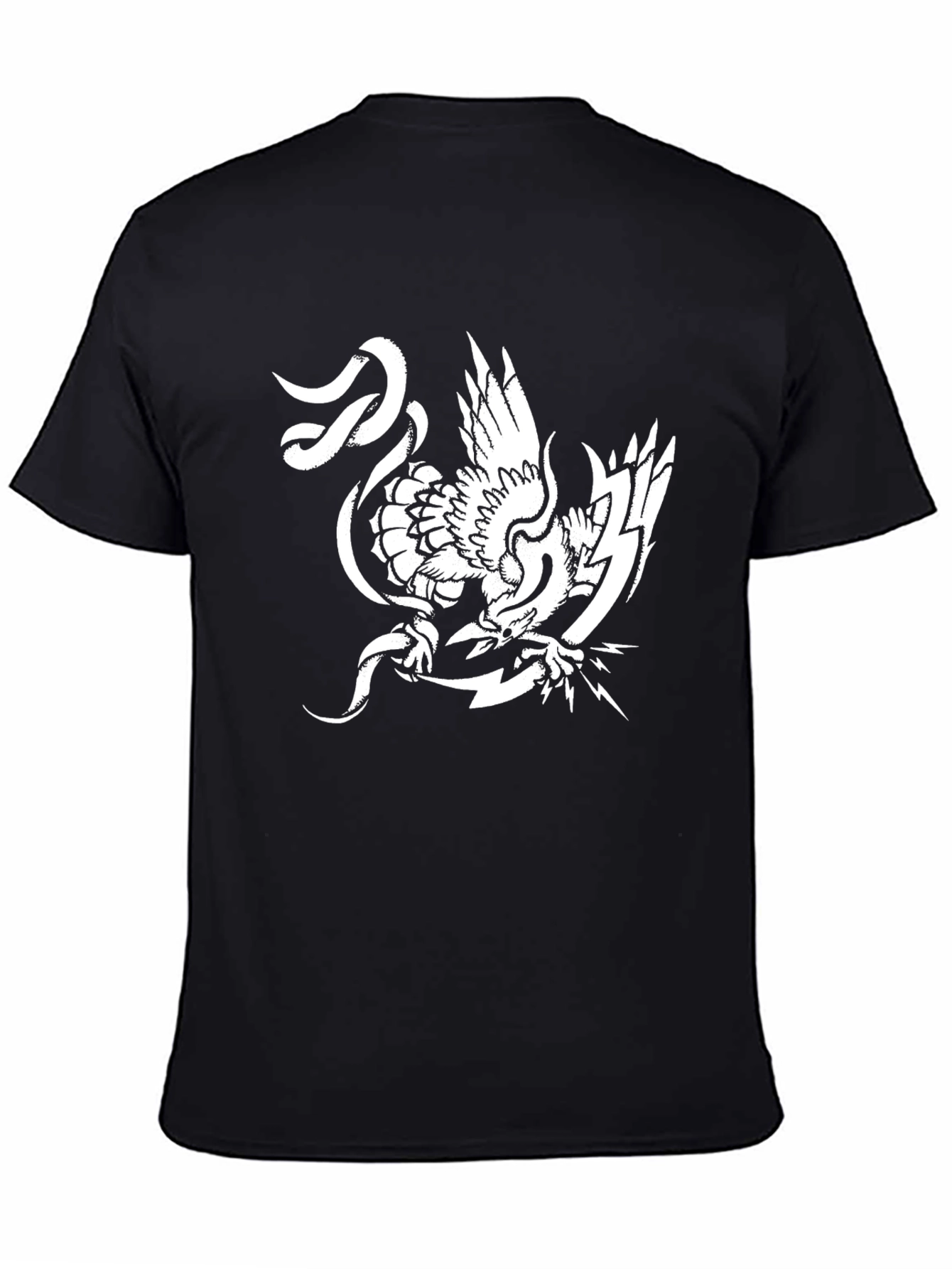 Bold Graphic Tee - Eagle and Lightning Bolt Design