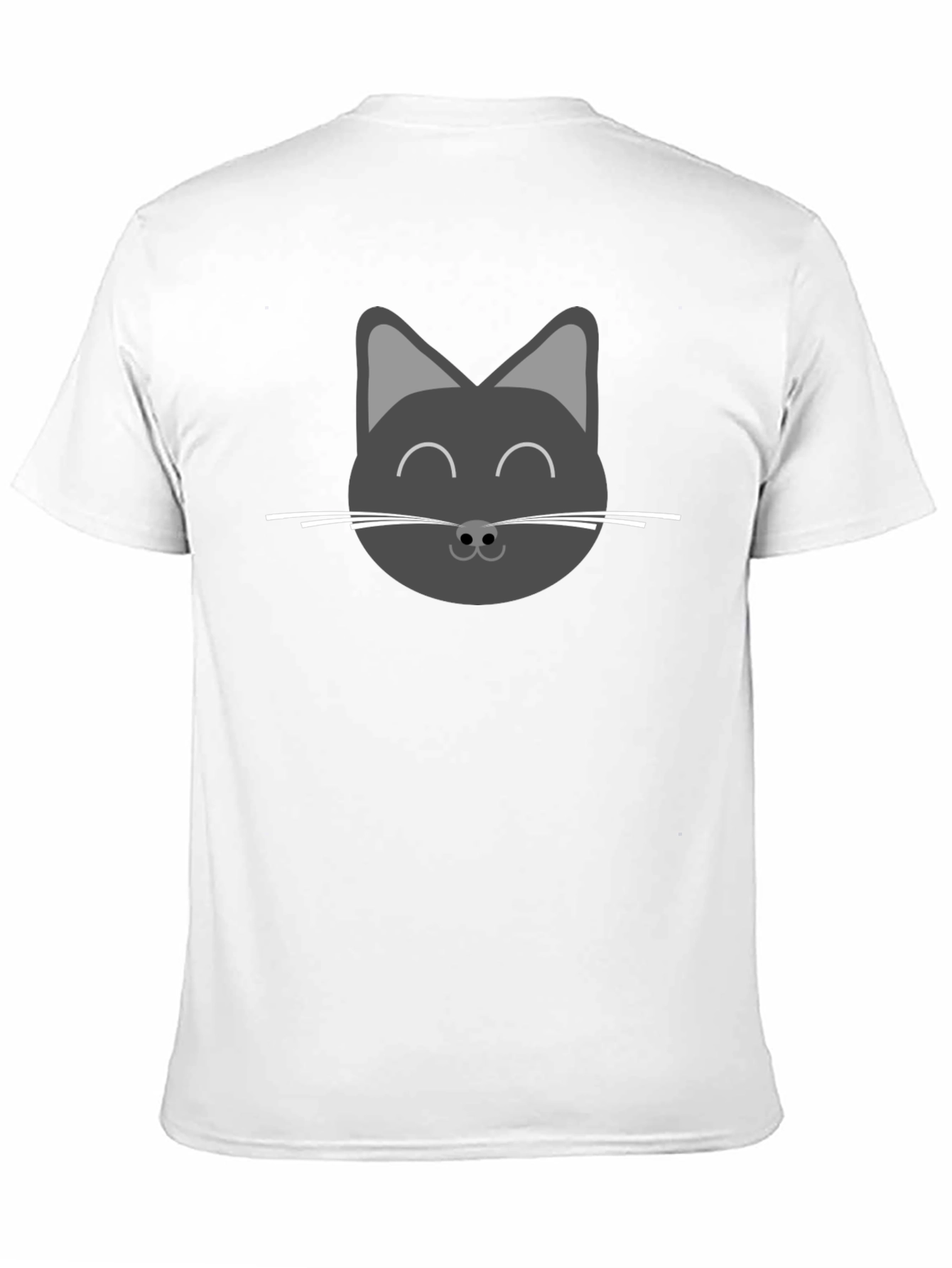 Cute Cat Face Graphic T-Shirt - Black