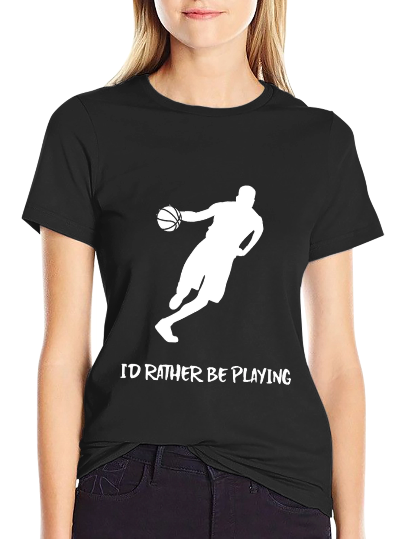 Basketball Player Graphic T-Shirt - Id Rather Be Playing