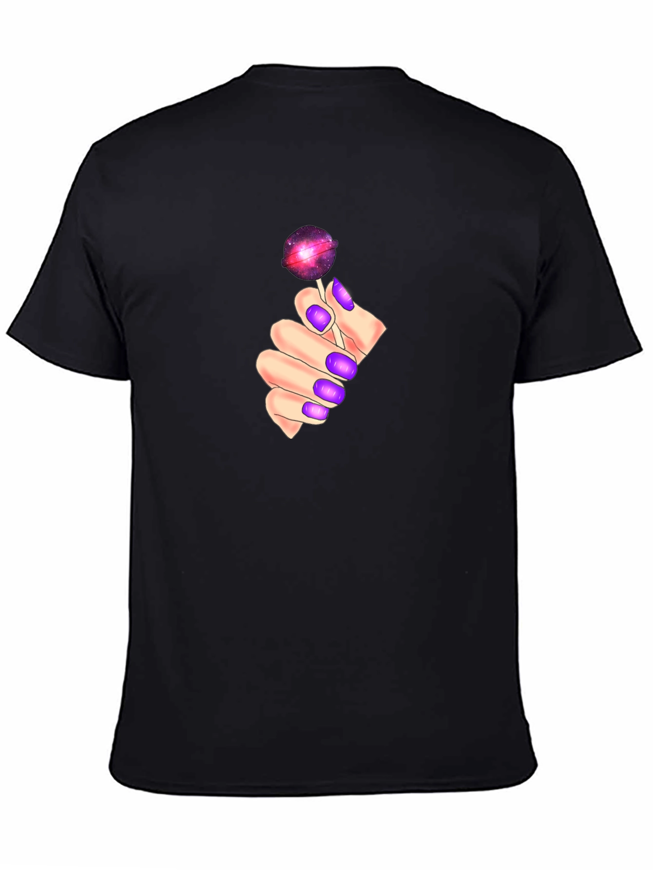 Galaxy Lollipop Graphic Tee - Black Cotton Comfort