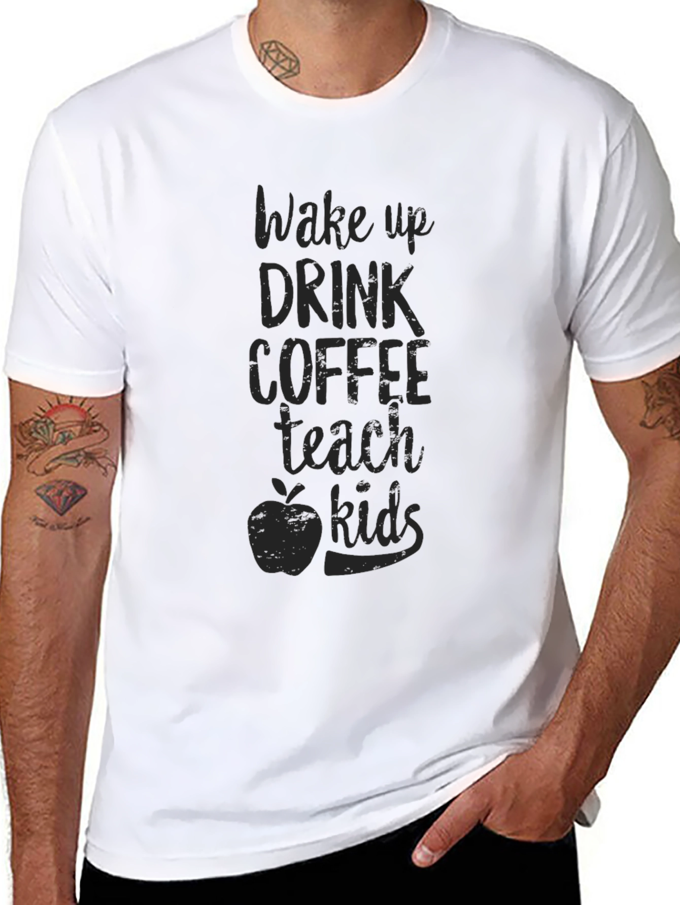 Wake Up Drink Coffee Teach Kids Graphic Tee