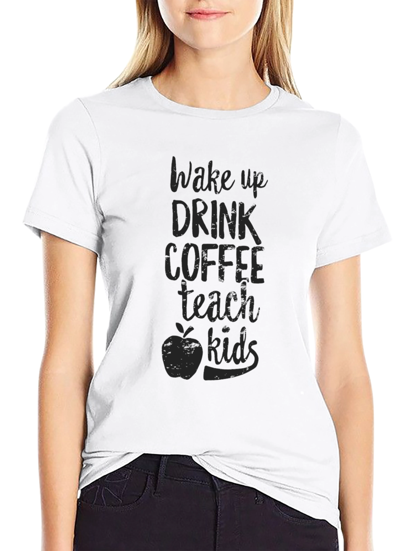 Wake Up Drink Coffee Teach Kids Graphic Tee