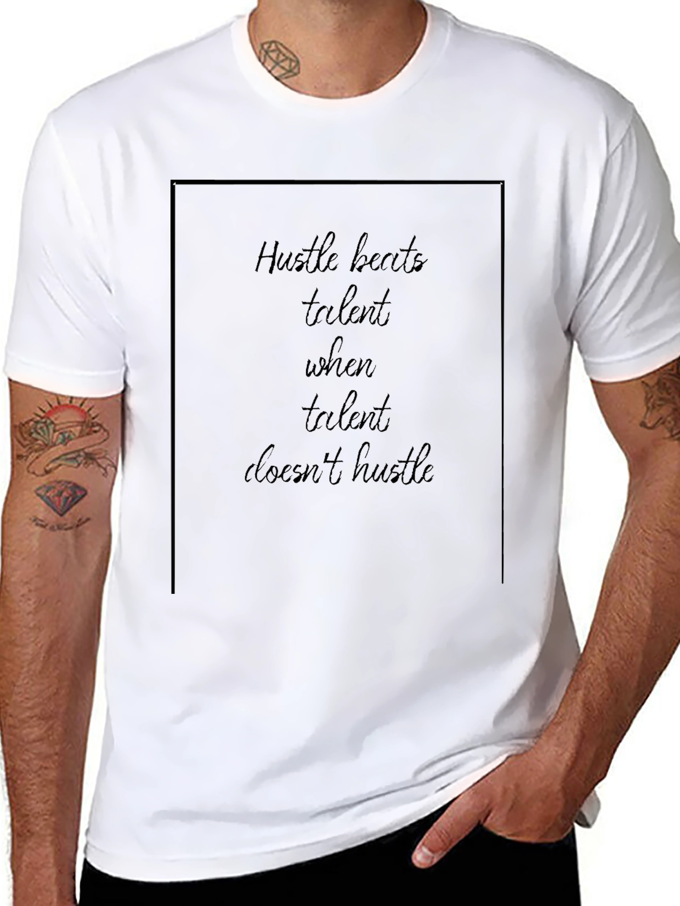 Hustle Beats Talent T-Shirt - Black