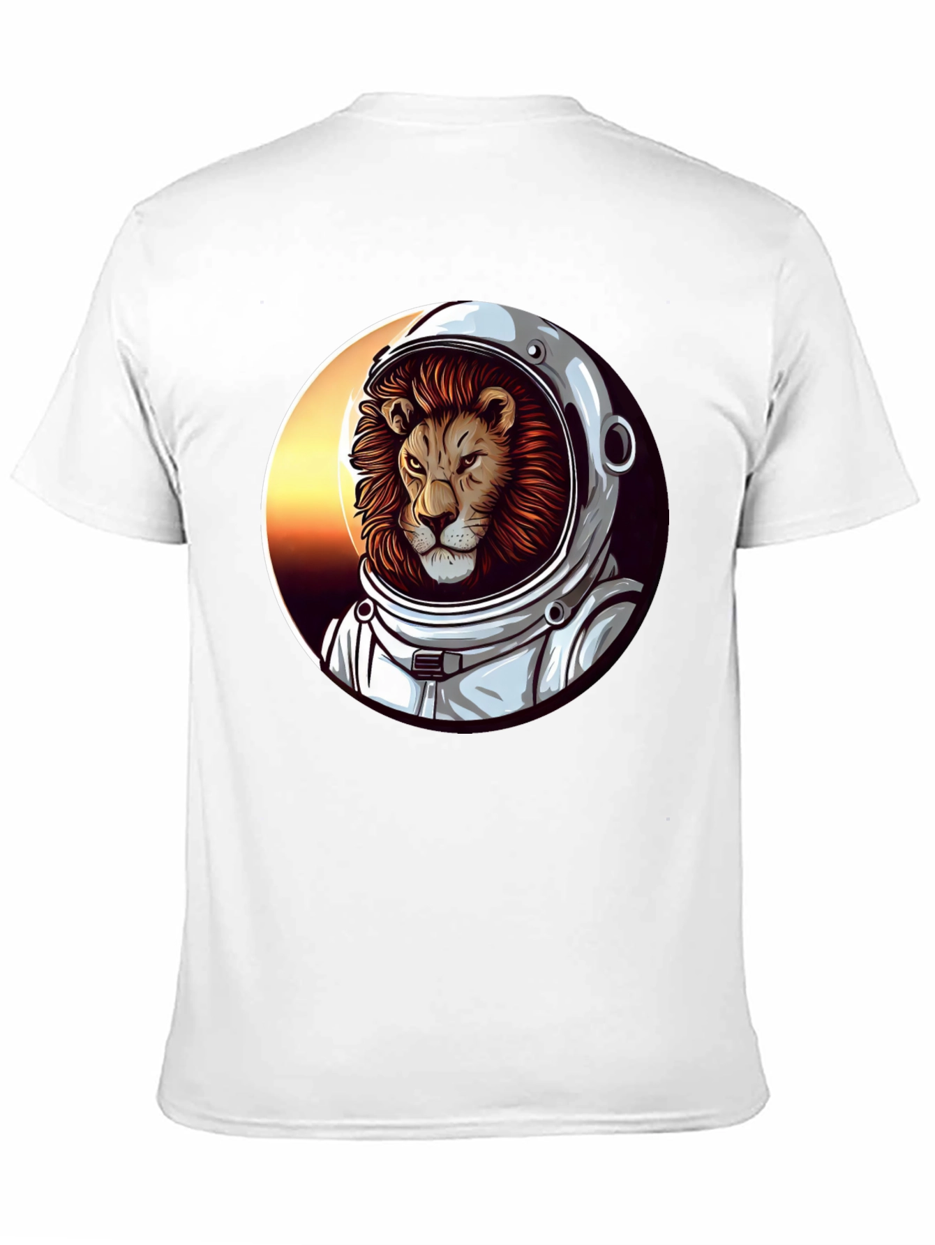 Lion Astronaut Graphic Tee - Black T-Shirt