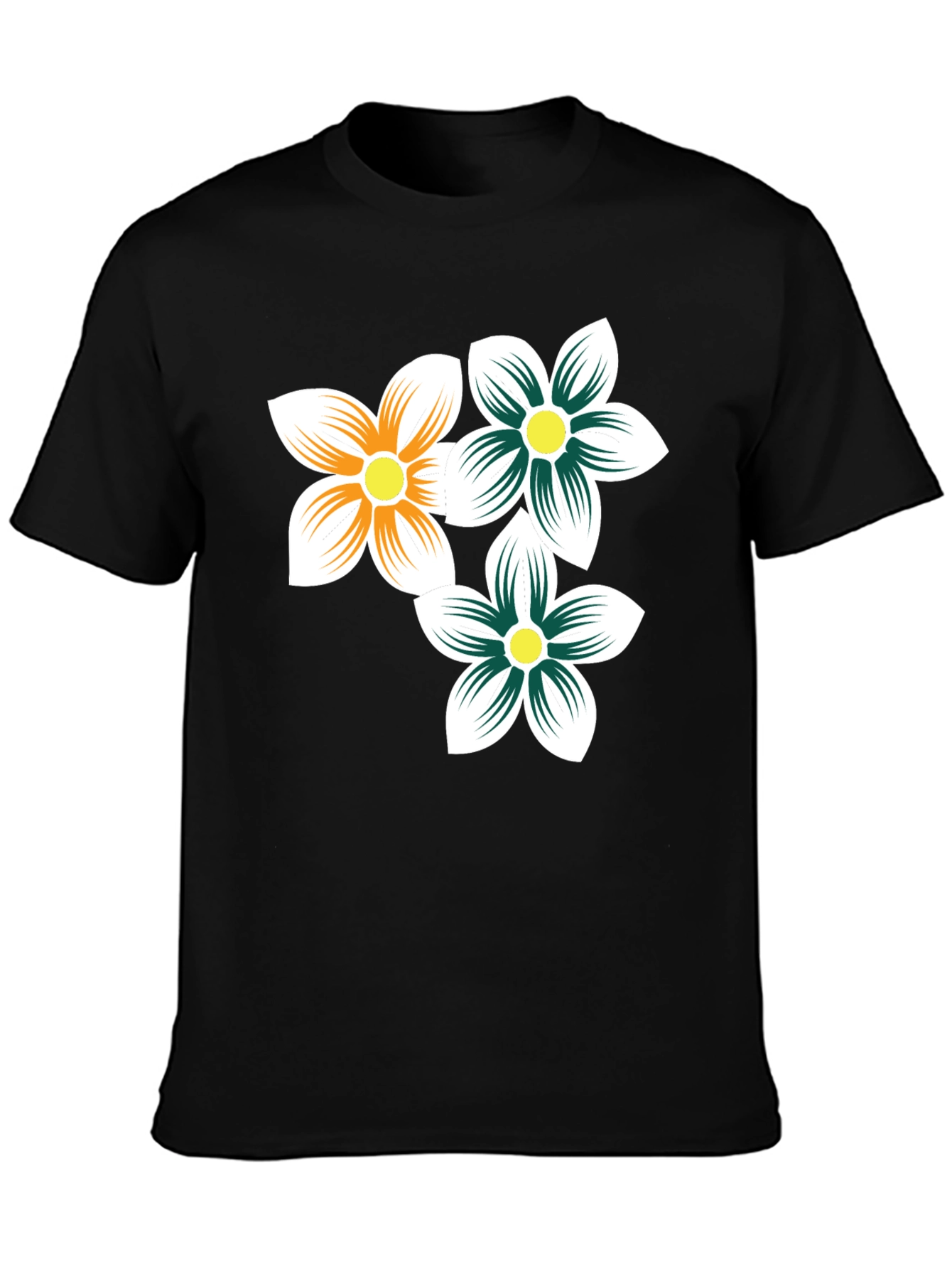 Floral Print Black T-Shirt