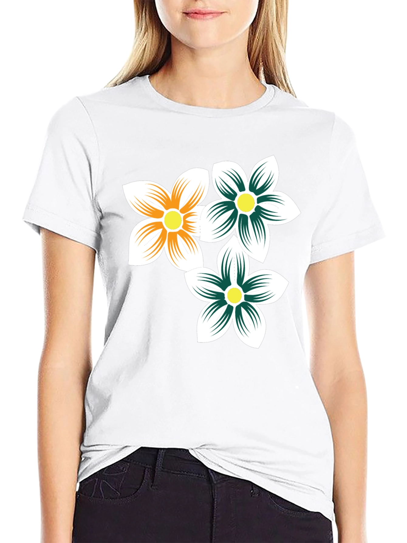 Floral Print Black T-Shirt