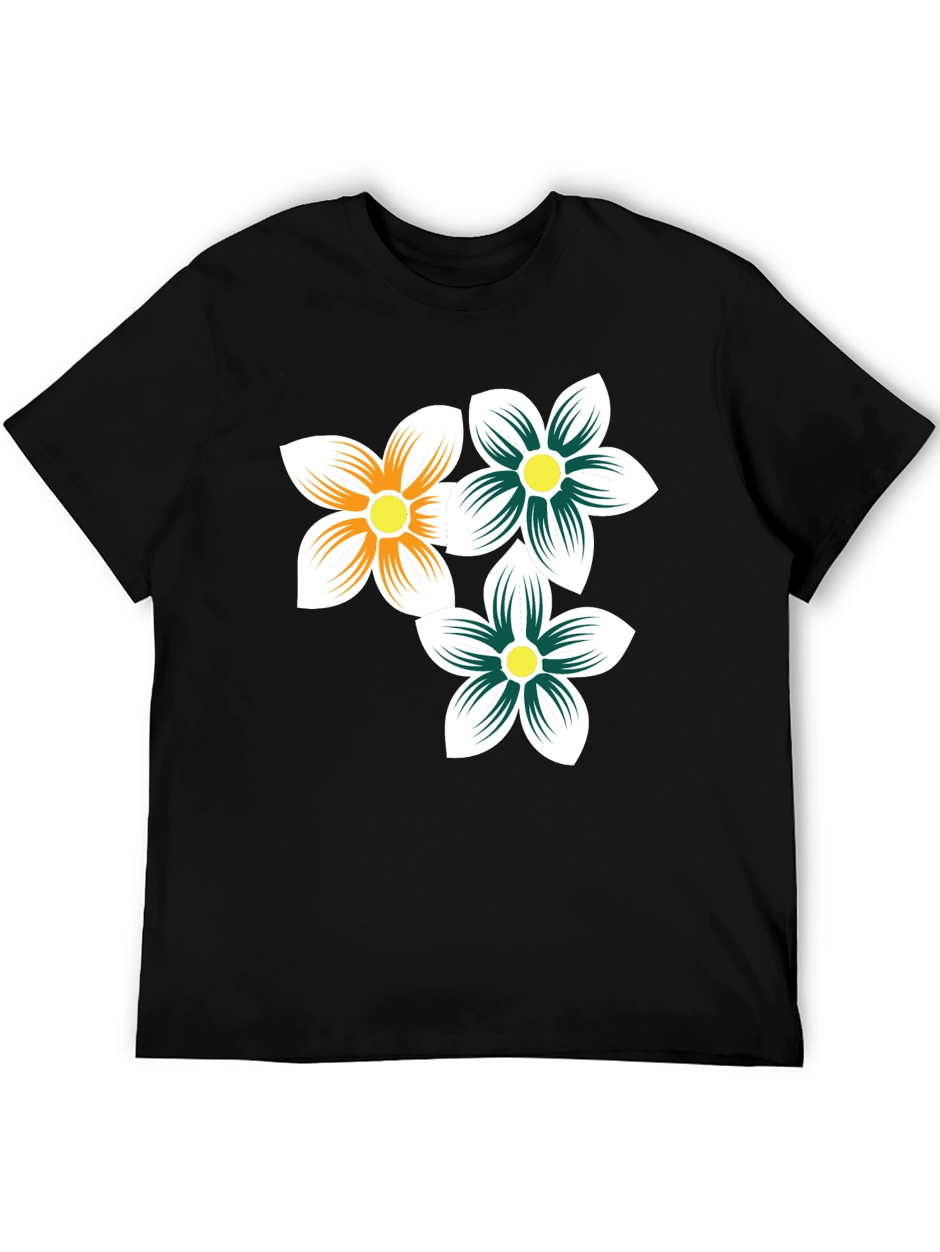 Floral Print Black T-Shirt