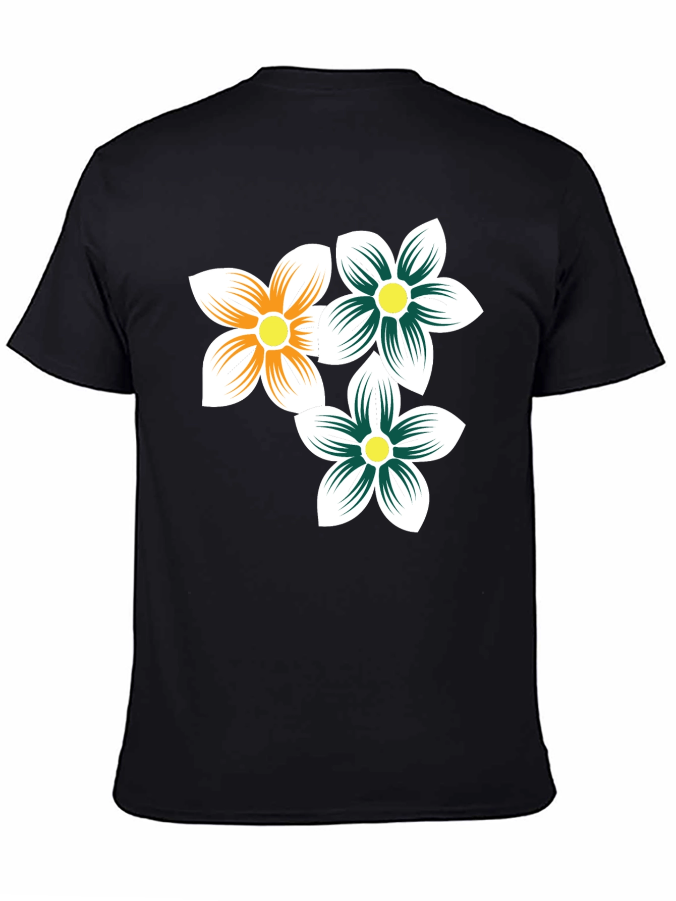 Floral Print Black T-Shirt