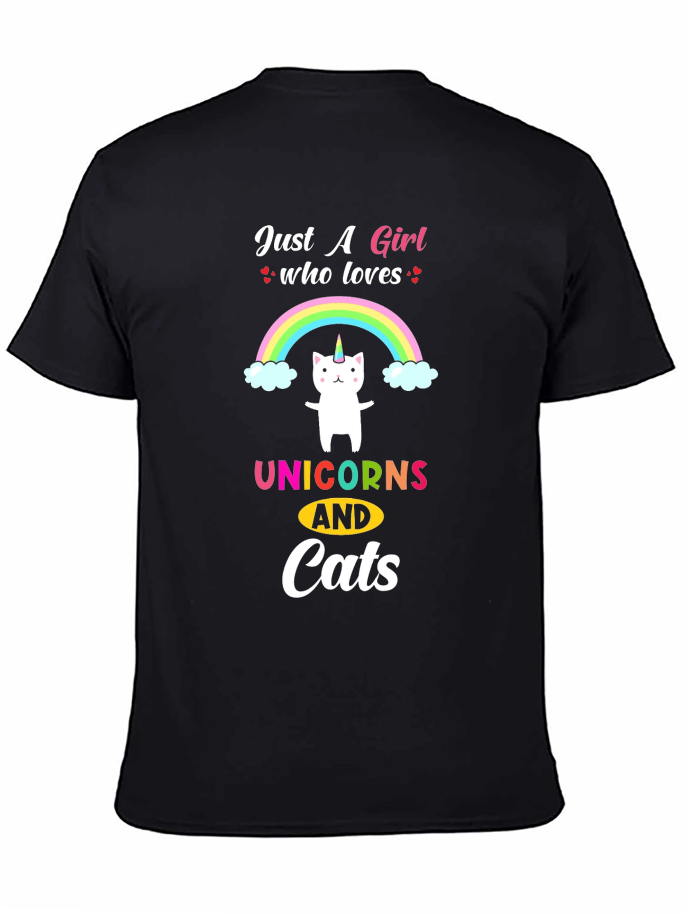 Girls Unicorn & Cat Lover T-Shirt