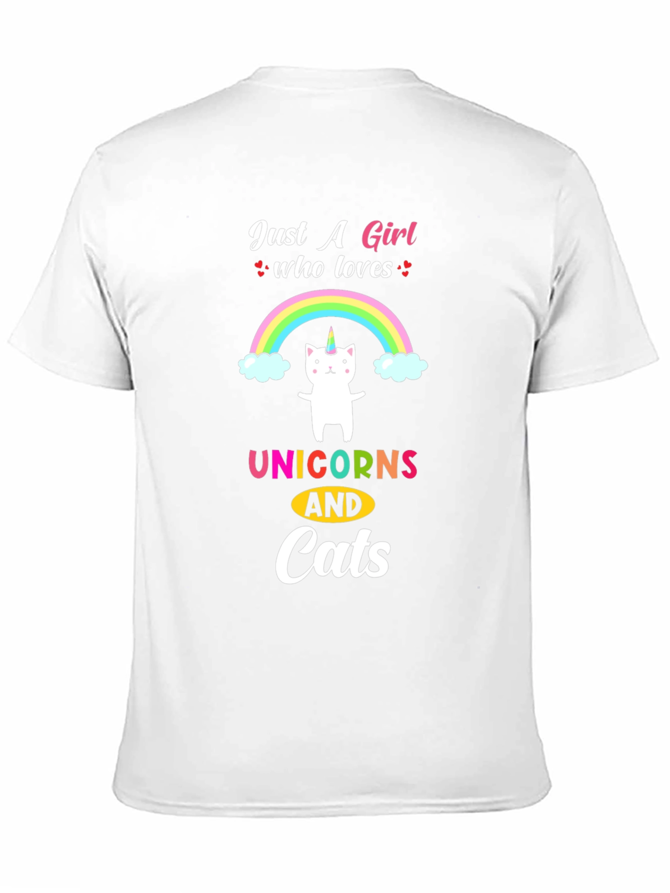 Girls Unicorn & Cat Lover T-Shirt