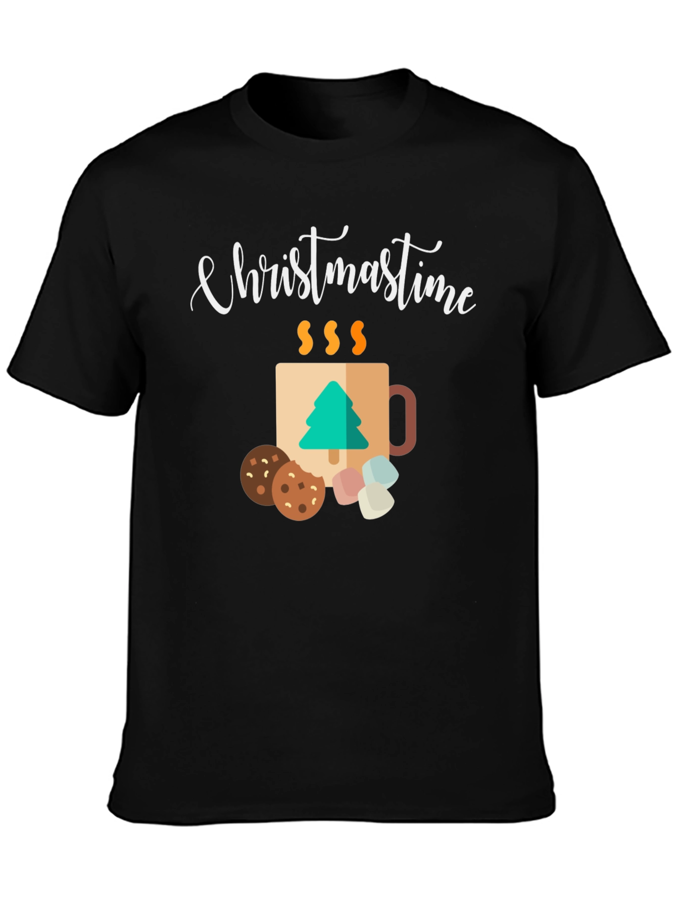 Christmastime Mug & Treats Graphic Tee - Holiday Apparel