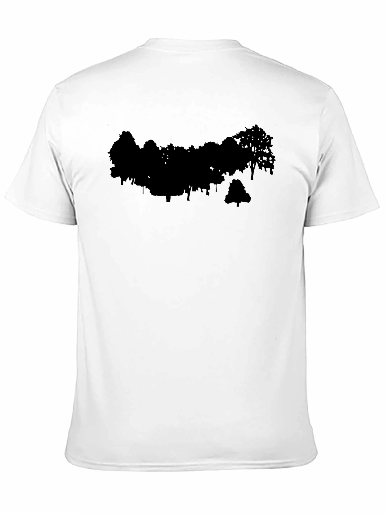 Abstract Tree Silhouette Graphic Tee - Black