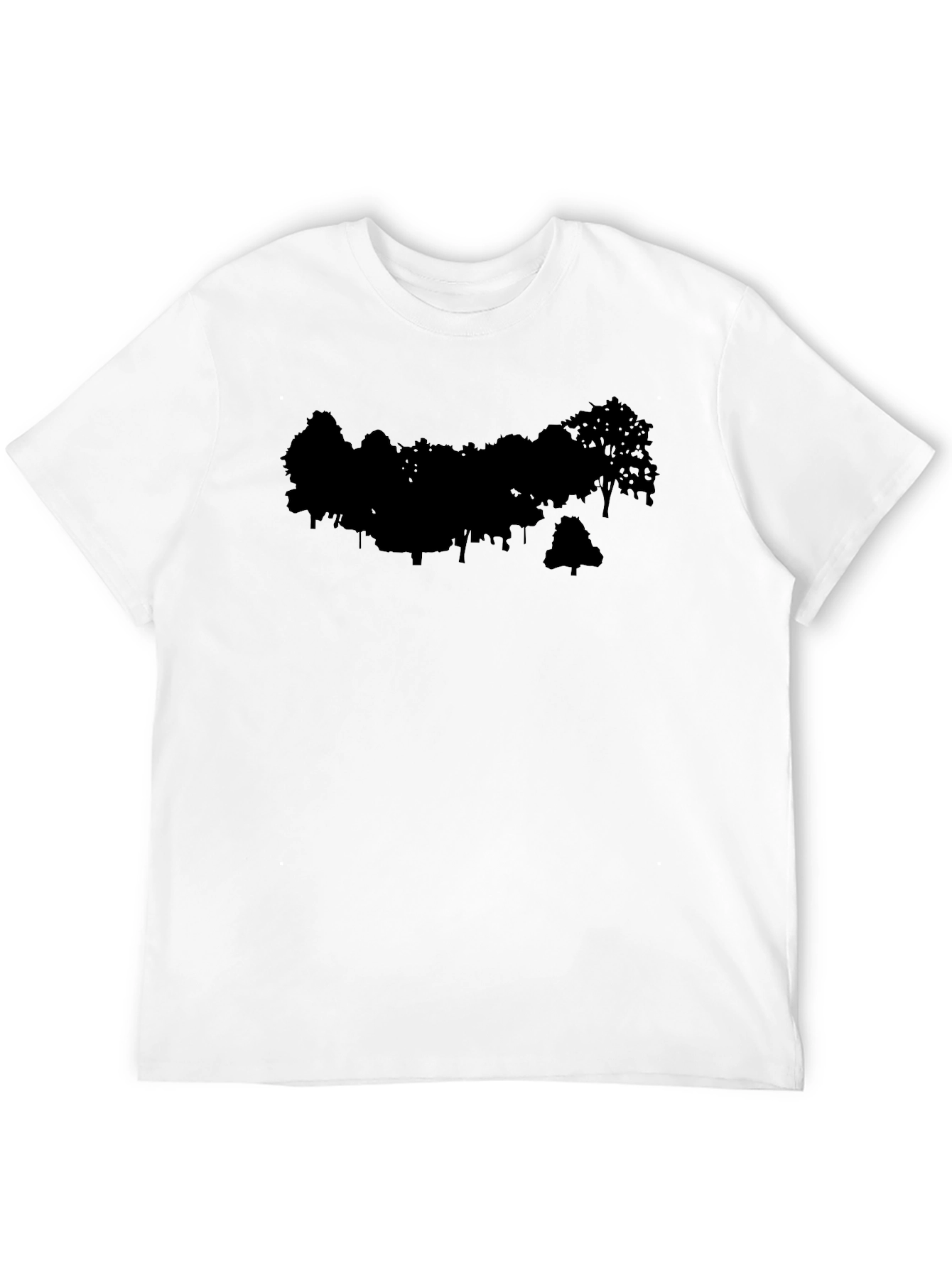 Abstract Tree Silhouette Graphic Tee - Black