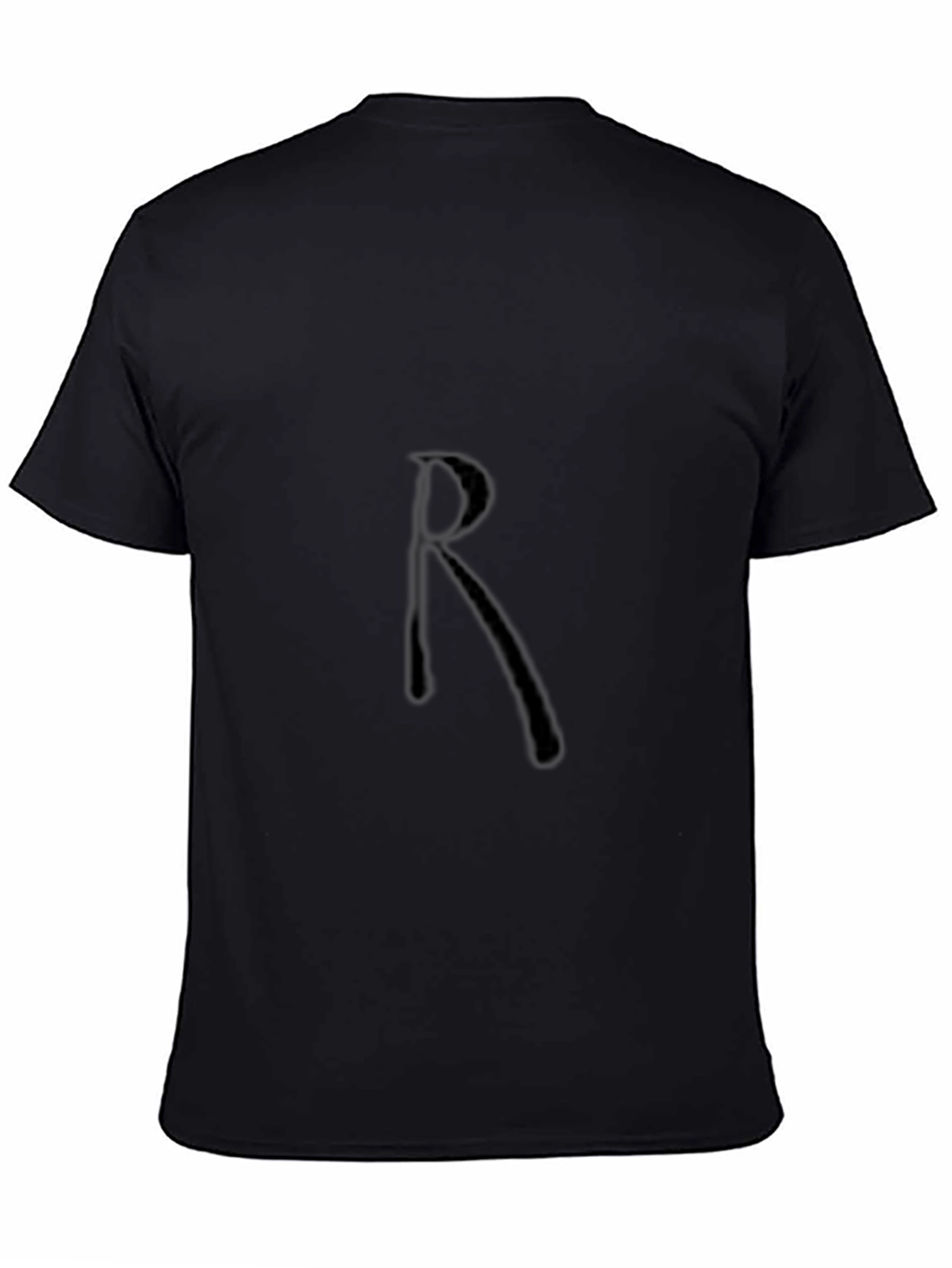 Mens Black T-Shirt with R Design