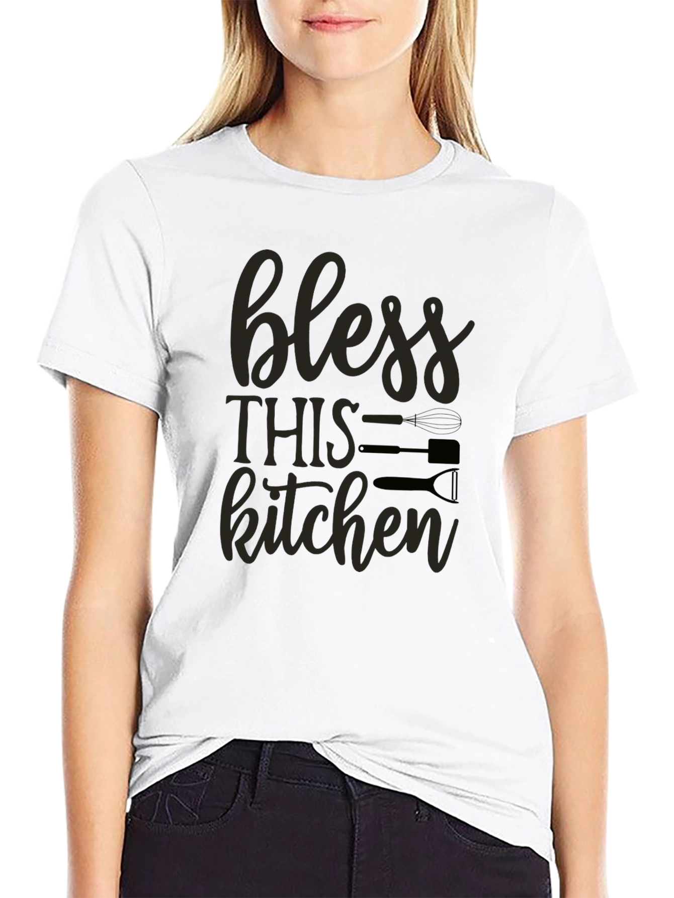 Bless This Kitchen Crew Neck T-Shirt