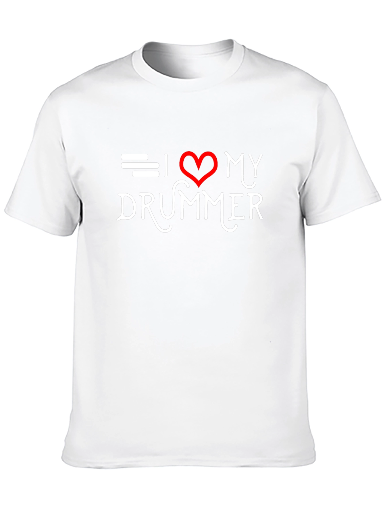 I Love My Drummer Black T-Shirt