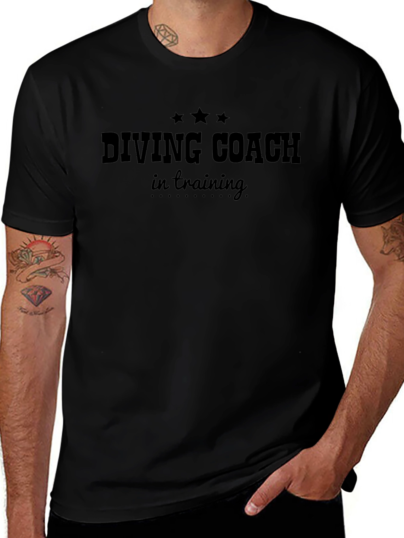 Diving Coach in Training Black T-Shirt