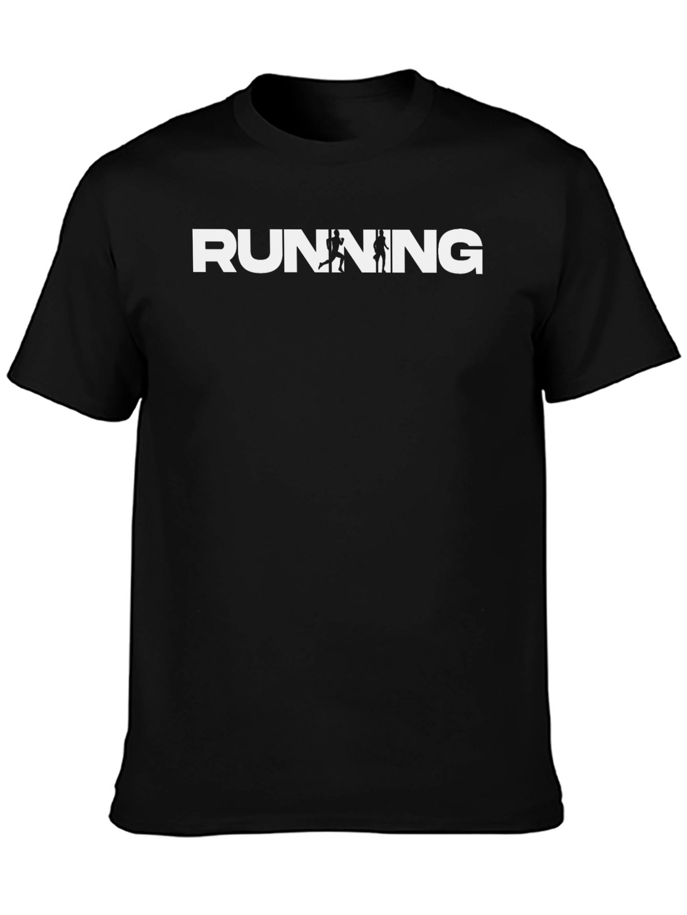 Running Graphic Print Black Tee