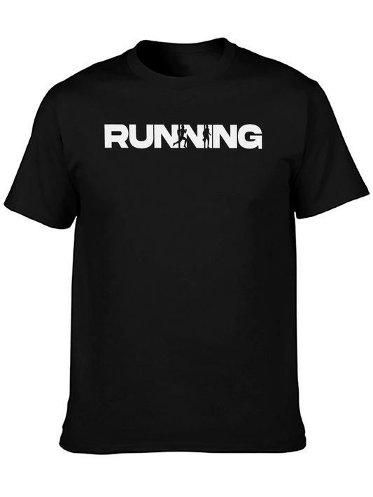 Running Graphic Print Black Tee