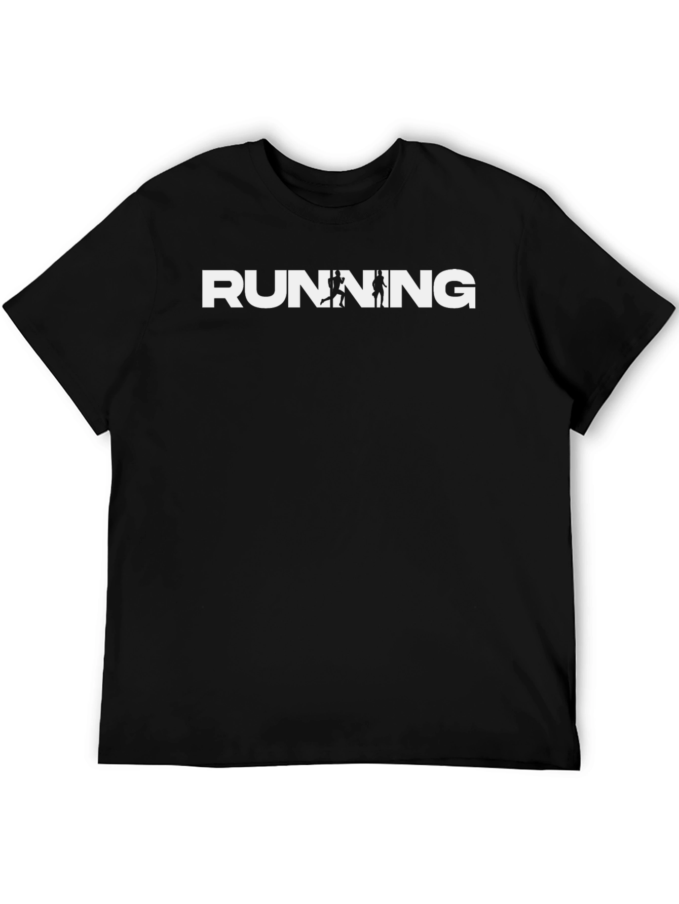 Running Graphic Print Black Tee