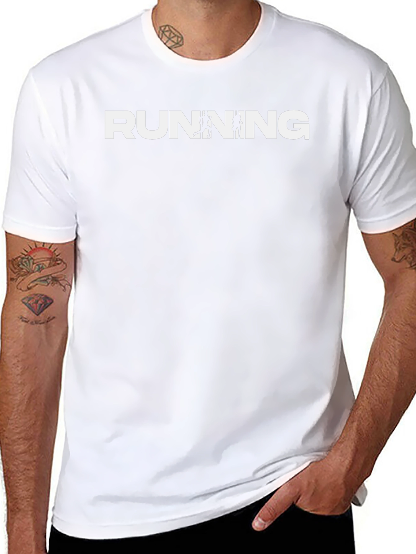 Running Graphic Print Black Tee
