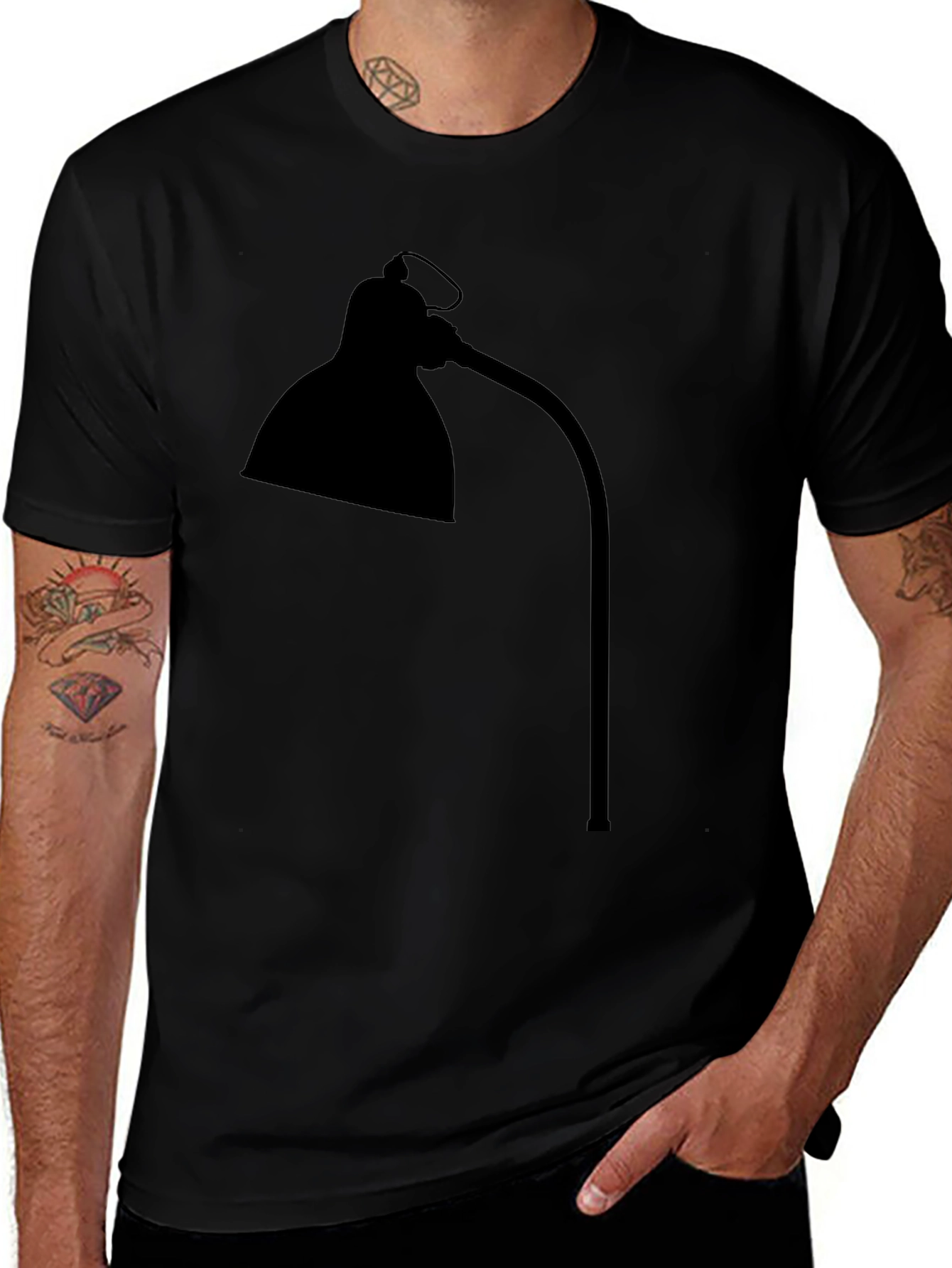 Modern Desk Lamp Tee - Black Graphic T-Shirt