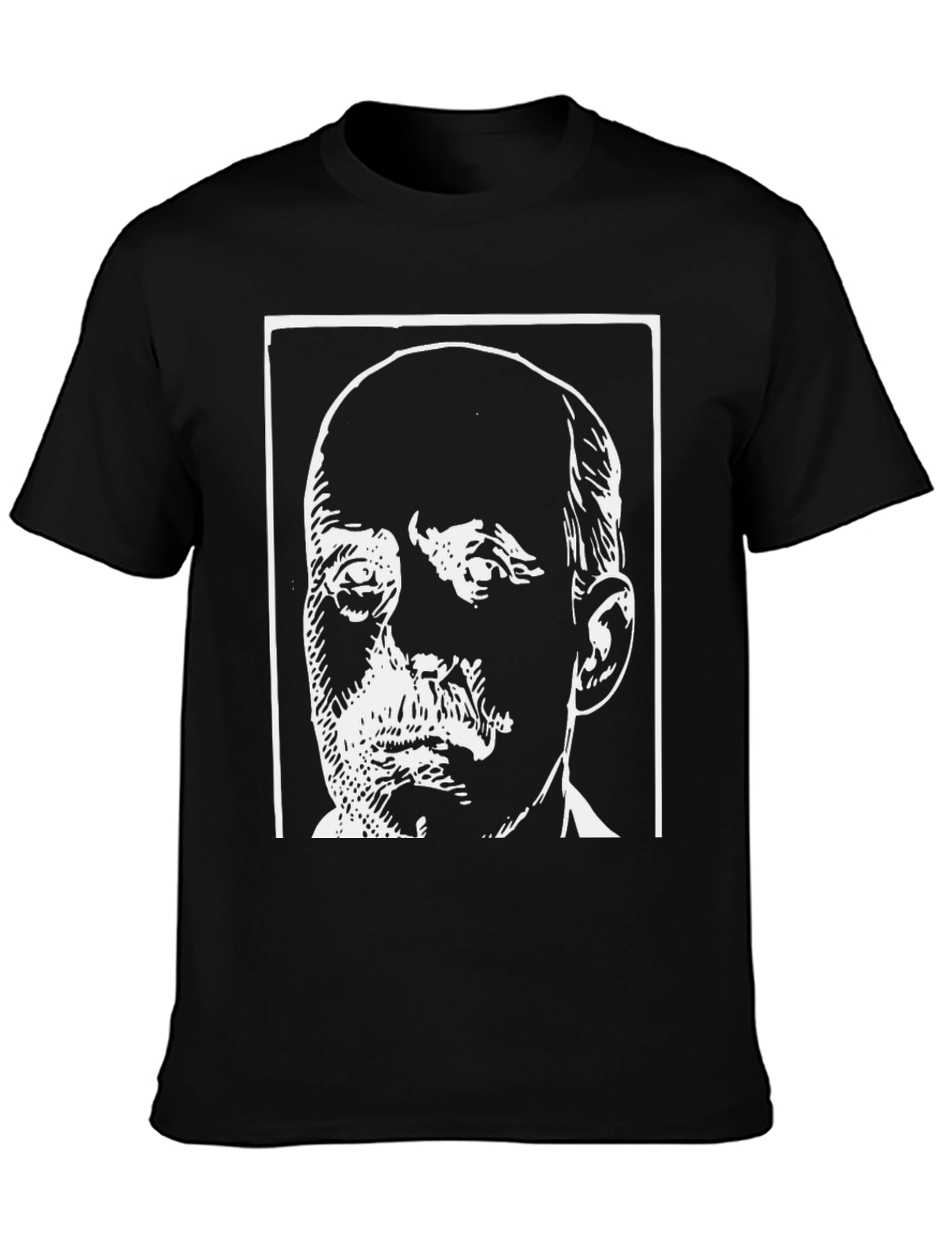 Black T-Shirt with Bold Face Graphic