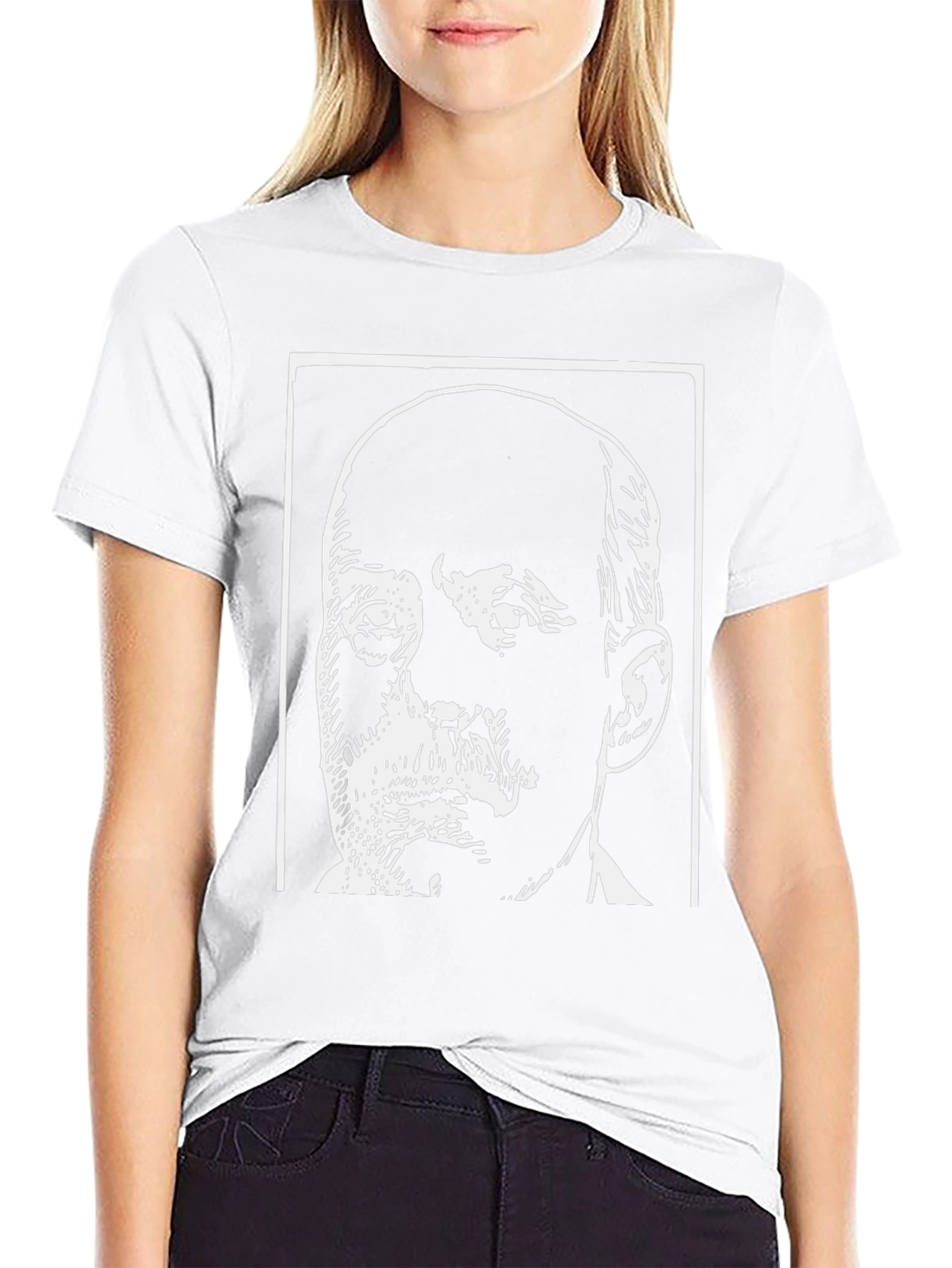 Black T-Shirt with Bold Face Graphic